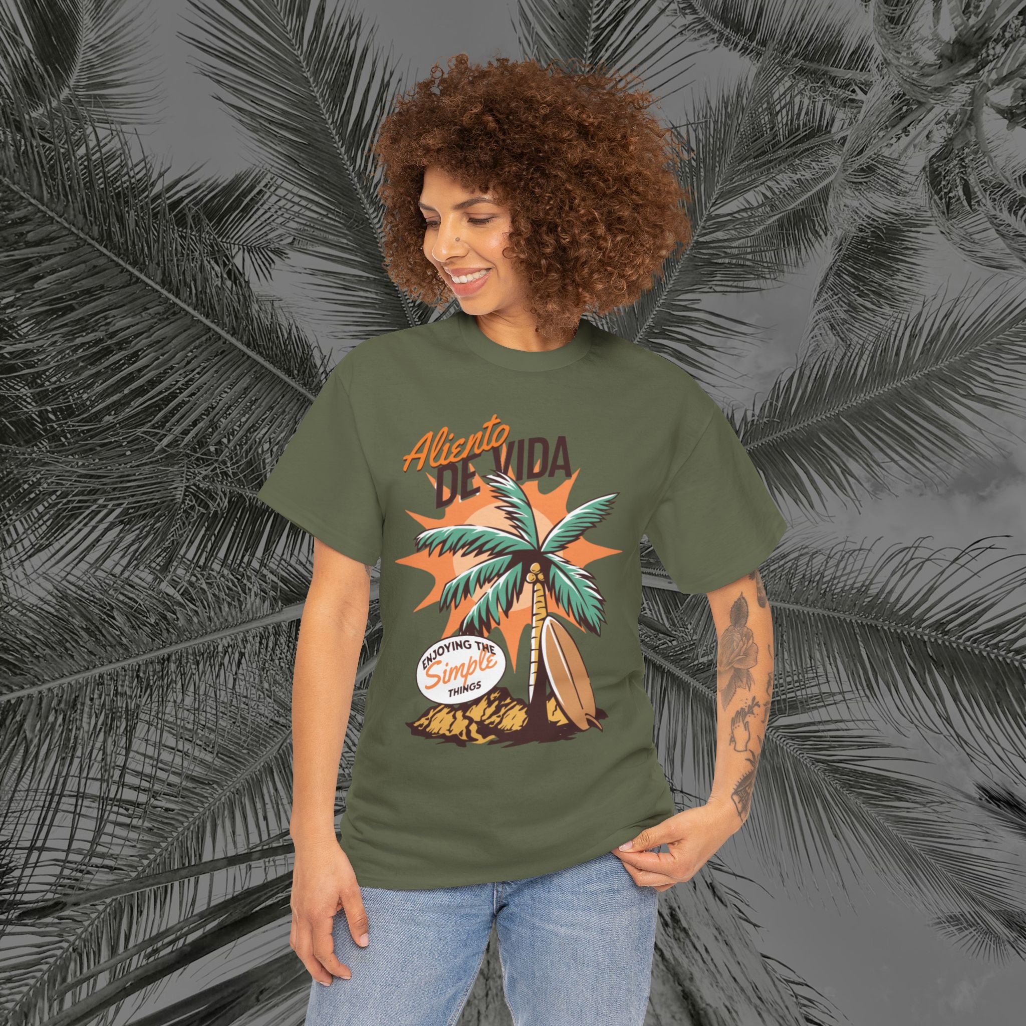 Pure Palm - (UNISEX) Heavy Cotton Tee - Aliento De Vida