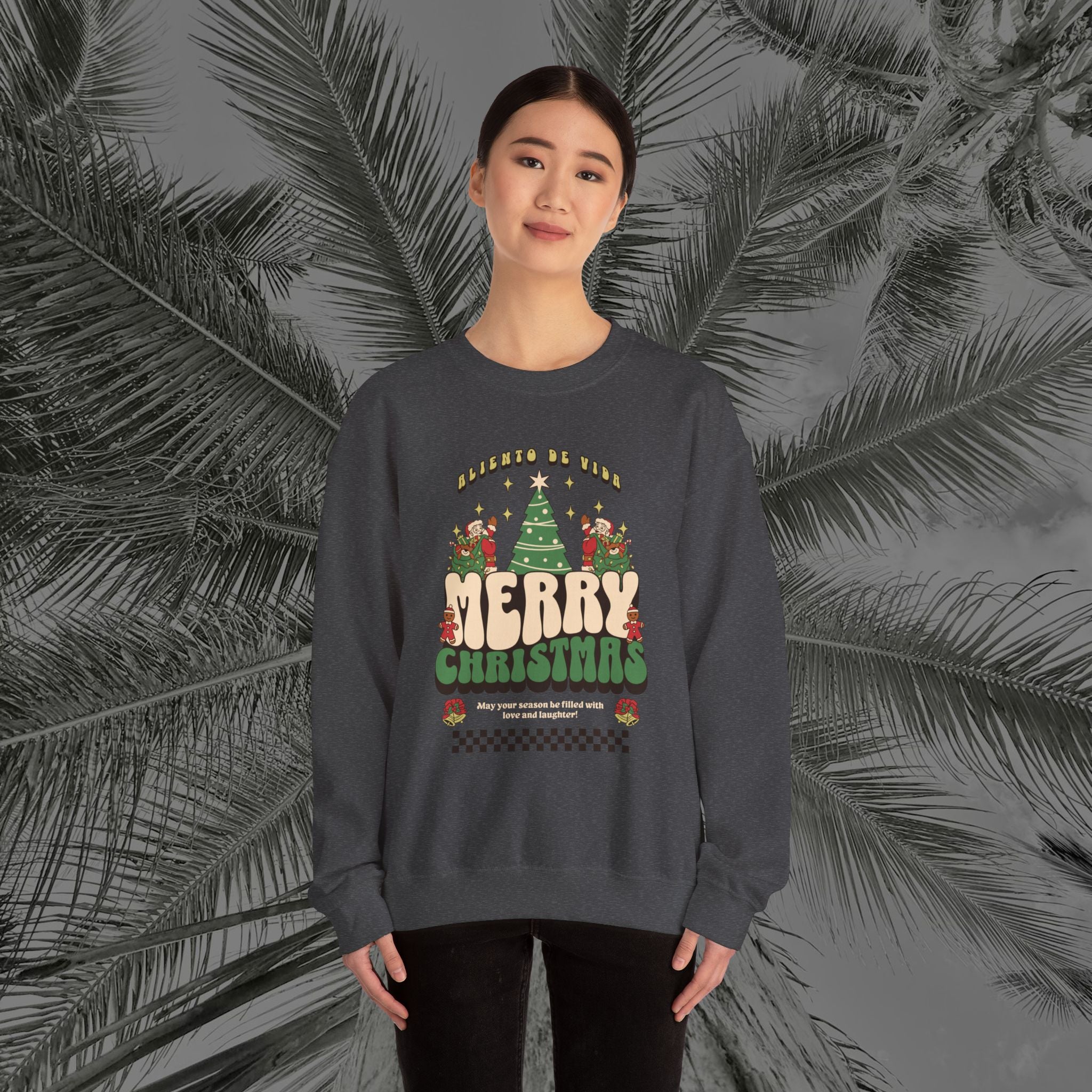 Retro Merry Magic- (UNISEX) Cozy Crewneck Sweatshirt - Aliento De Vida