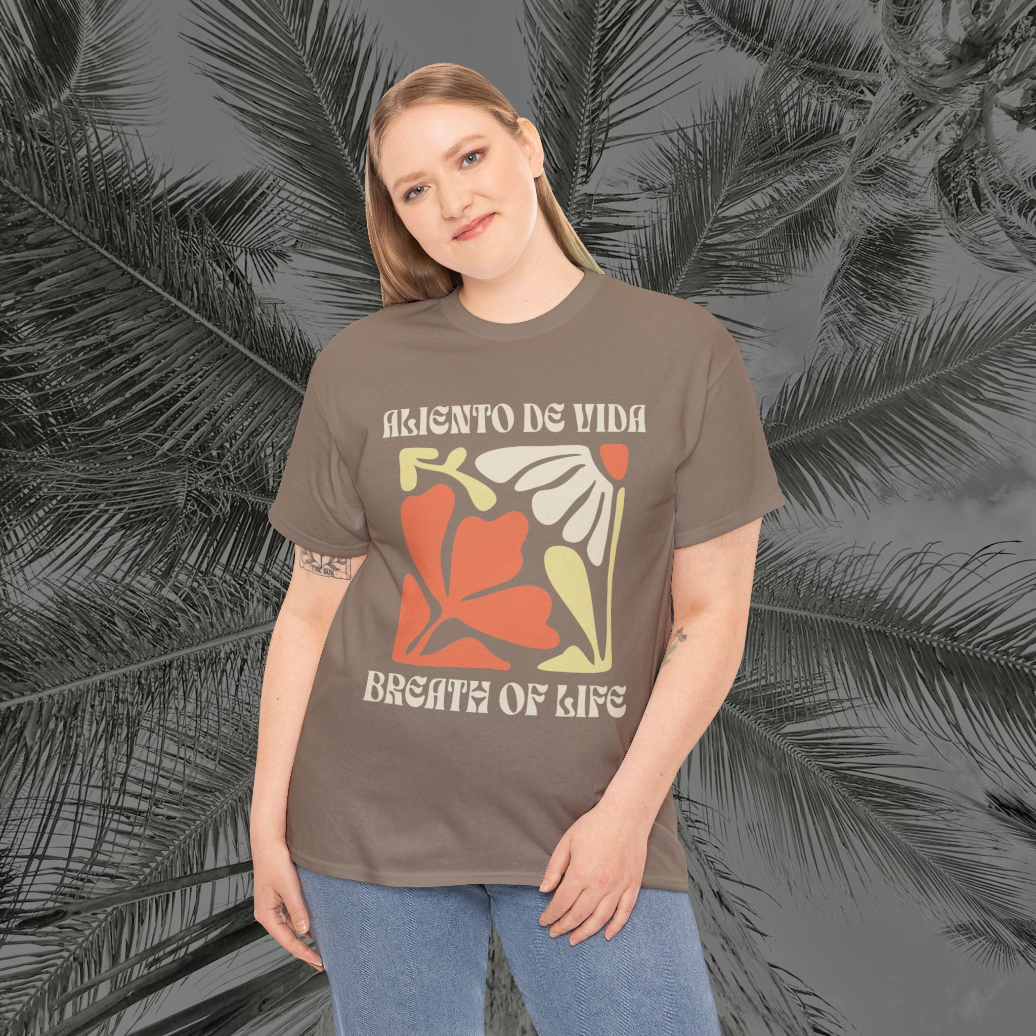 One Breath, Infinite Bloom - (UNISEX) Heavy Cotton T-Shirt - Aliento De Vida