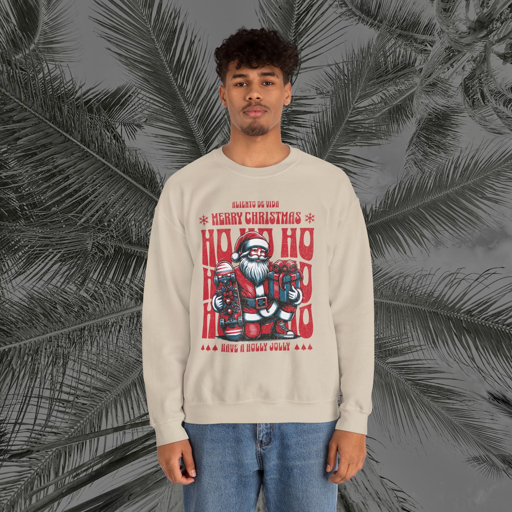 Naughty by Nature, Santa by Choice - (UNISEX) Cozy Crewneck Sweatshirt - Aliento De Vida