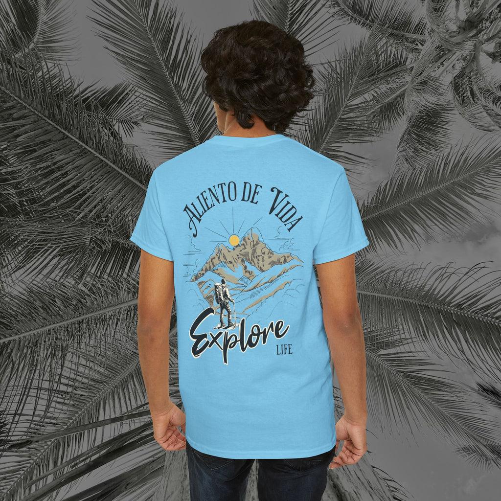 Climbing To New Heights - (UNISEX) Heavy Cotton T-Shirt - Aliento De Vida