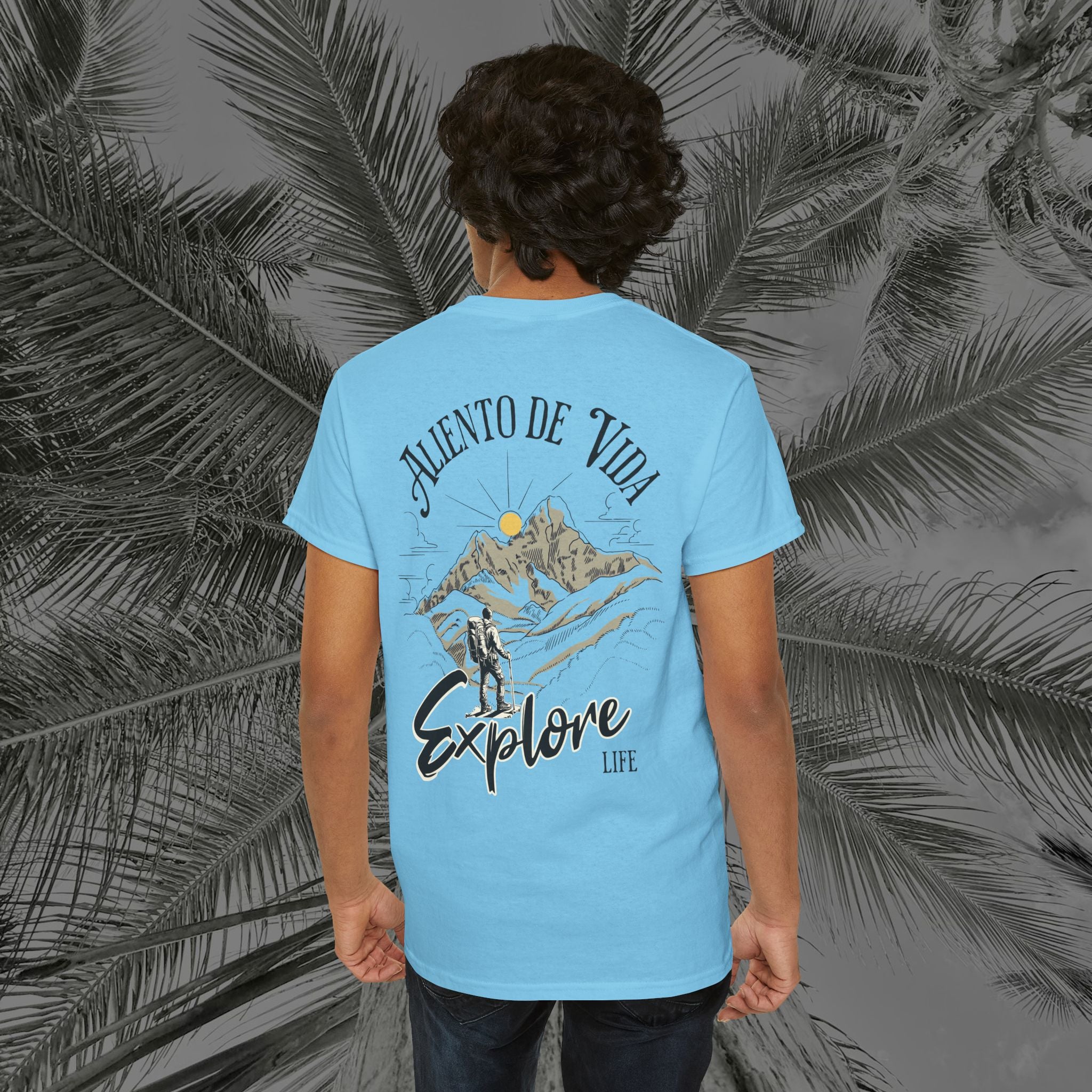 Climbing To New Heights - (UNISEX) Heavy Cotton T-Shirt - Aliento De Vida