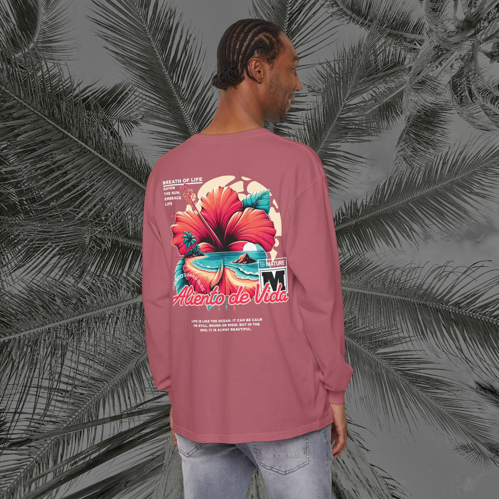 Breath Of Paradise - (UNISEX) Long Sleeve Shirt - Back Design - Aliento De Vida