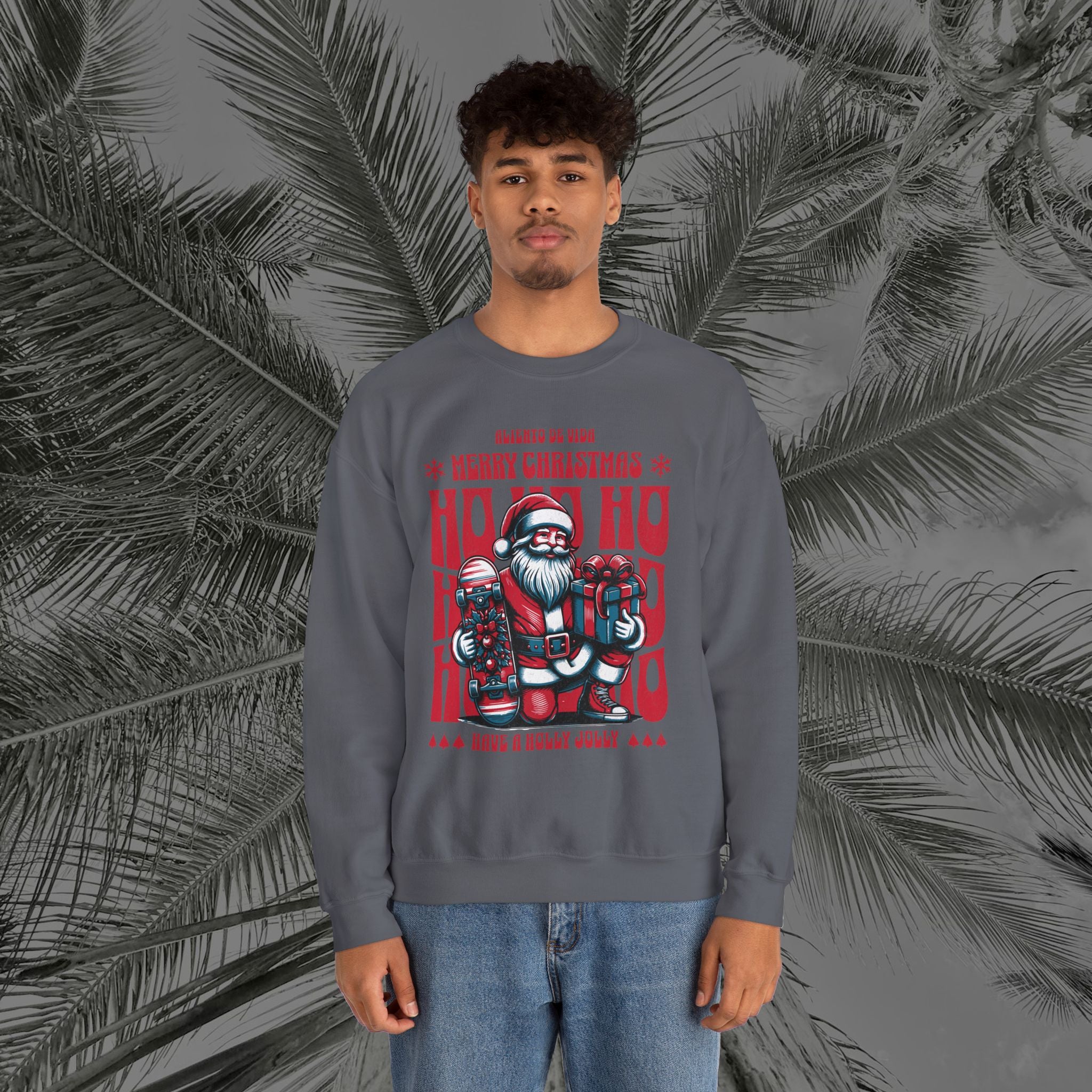 Naughty by Nature, Santa by Choice - (UNISEX) Cozy Crewneck Sweatshirt - Aliento De Vida