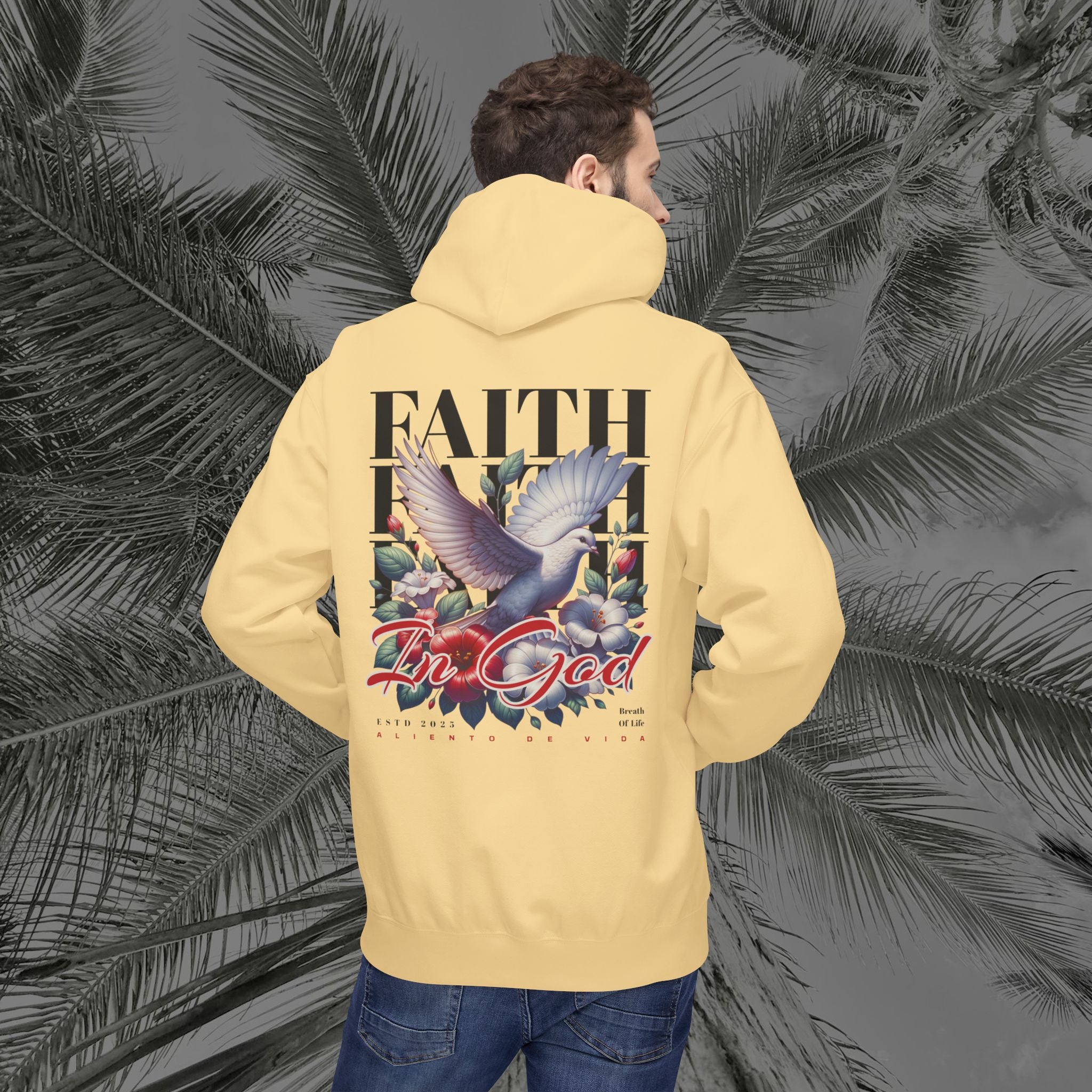 Wings of Grace - (UNISEX) Midweight Fleece Hoodie- Aliento De Vida