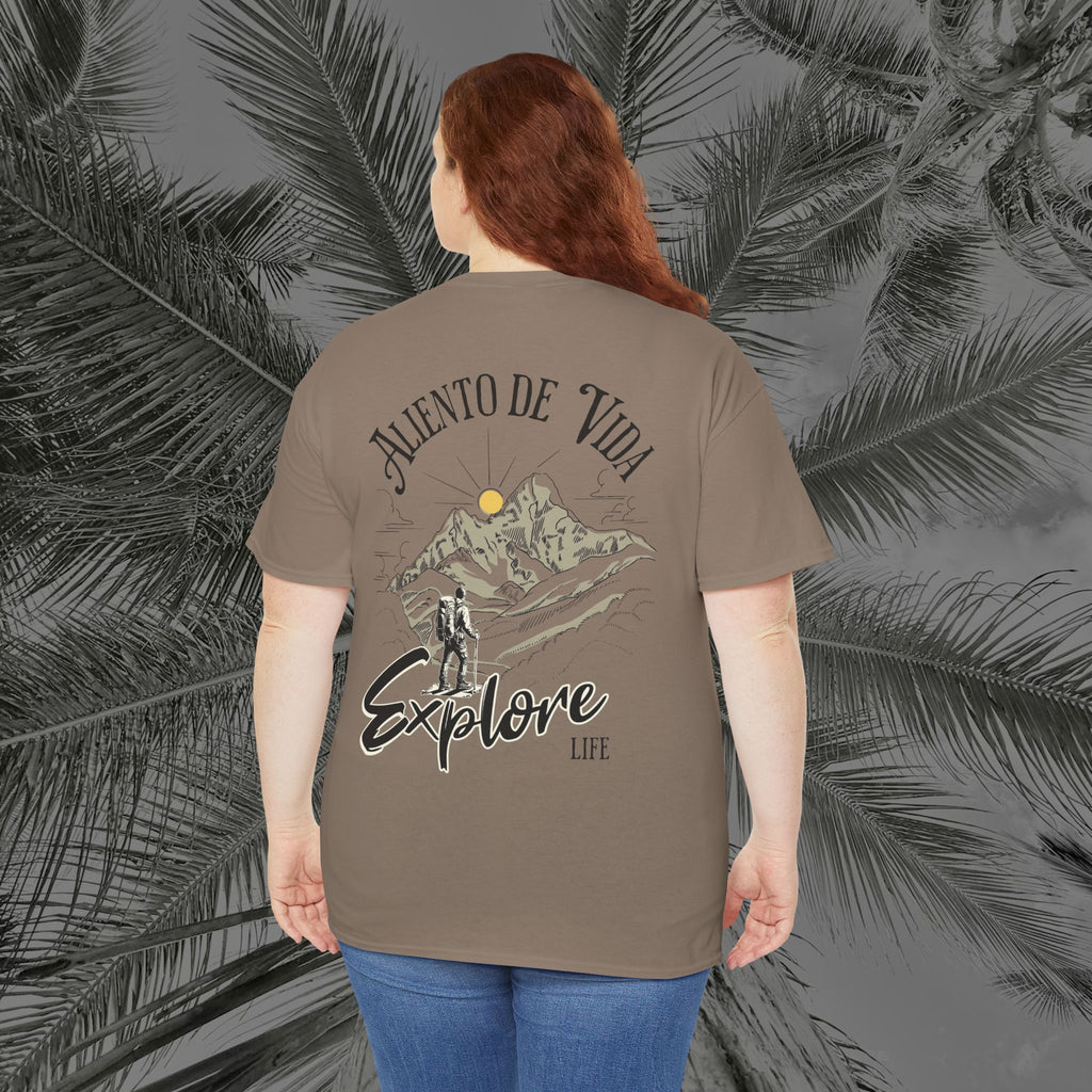 Climbing To New Heights - (UNISEX) Heavy Cotton T-Shirt - Aliento De Vida