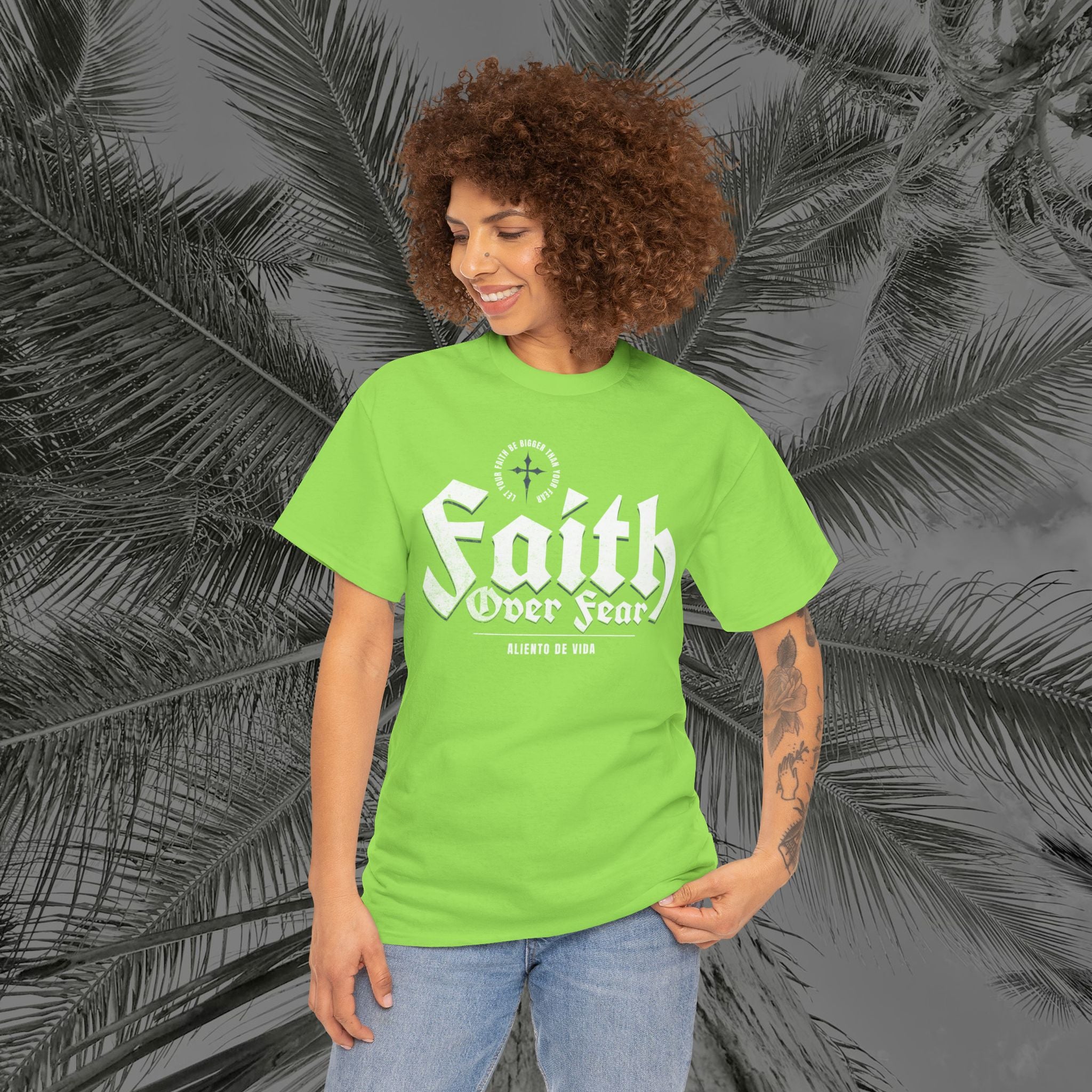 Faith Over Fear - (UNISEX) Heavy Cotton Tee - Aliento De Vida