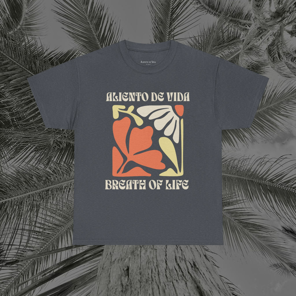 One Breath, Infinite Bloom - (UNISEX) Heavy Cotton T-Shirt - Aliento De Vida