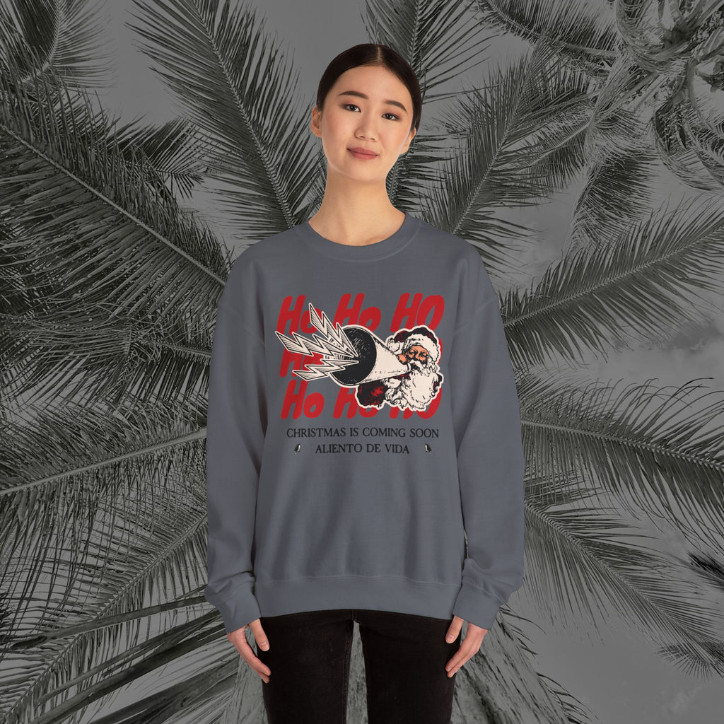 Ho Ho Ho’ Holiday Season - (UNISEX) Cozy Crewneck Sweatshirt - Aliento De Vida