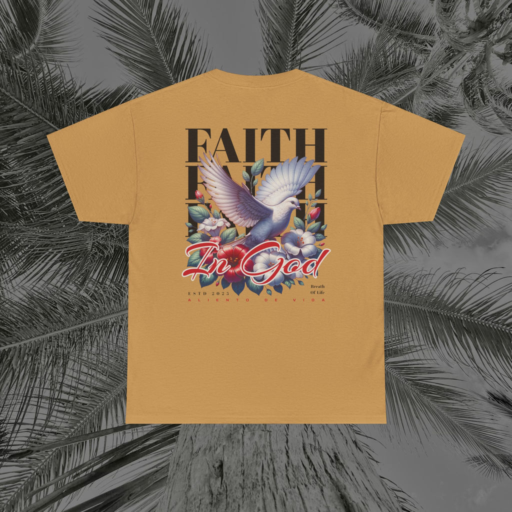 Wings of Grace - Back Design - Heavy Cotton Tee - Aliento De Vida