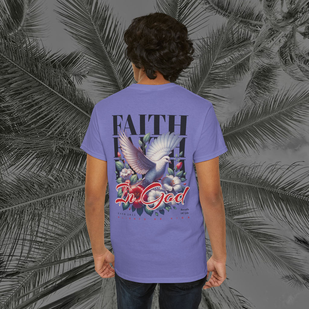 Wings of Grace - Back Design - Heavy Cotton Tee - Aliento De Vida