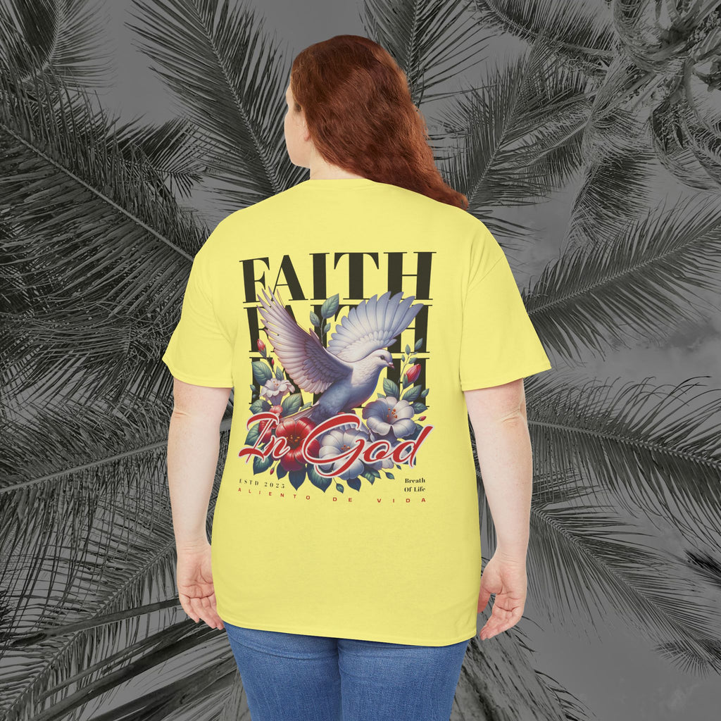 Wings of Grace - Back Design - Heavy Cotton Tee - Aliento De Vida