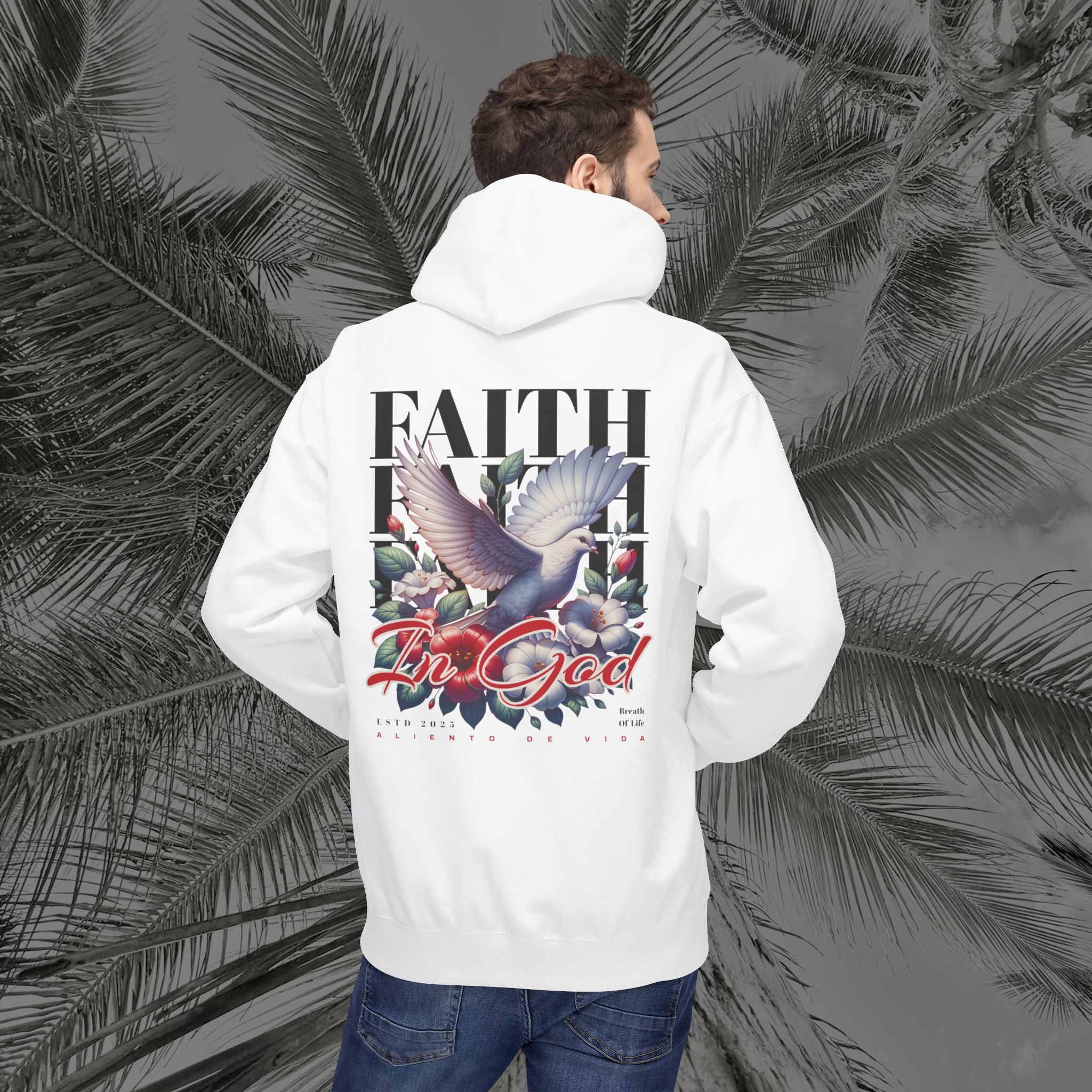 Wings of Grace - (UNISEX) Midweight Fleece Hoodie- Aliento De Vida