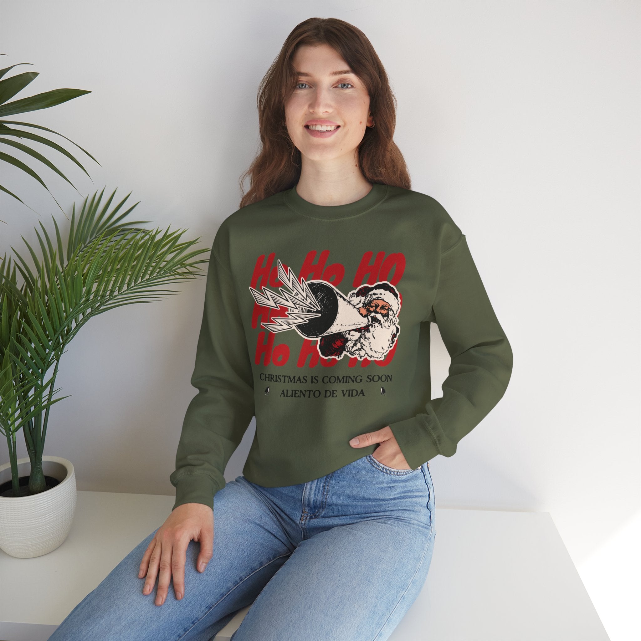 Ho Ho Ho’ Holiday Season - (UNISEX) Cozy Crewneck Sweatshirt - Aliento De Vida