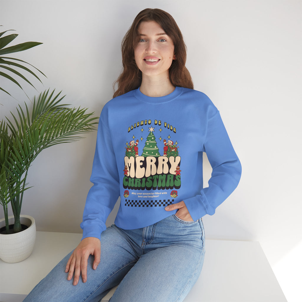 Retro Merry Magic- (UNISEX) Cozy Crewneck Sweatshirt - Aliento De Vida