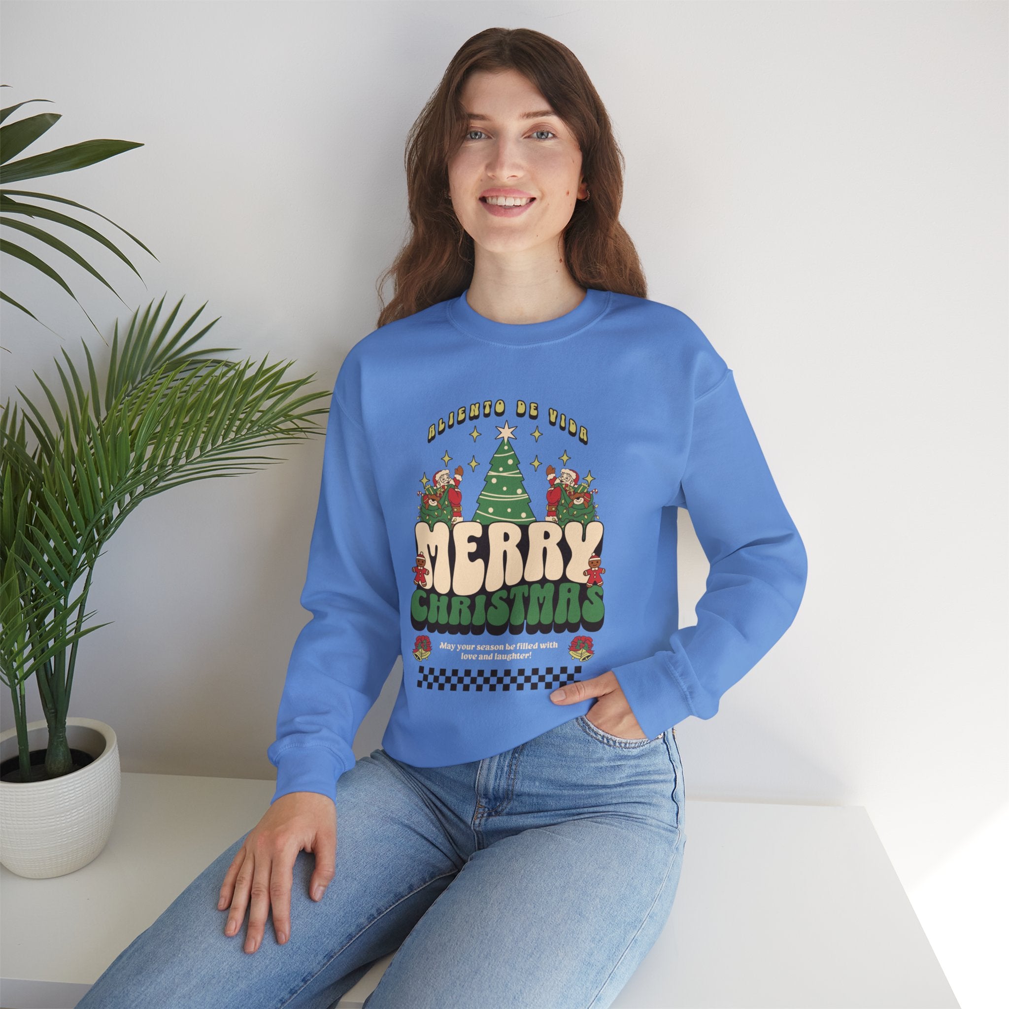 Retro Merry Magic- (UNISEX) Cozy Crewneck Sweatshirt - Aliento De Vida