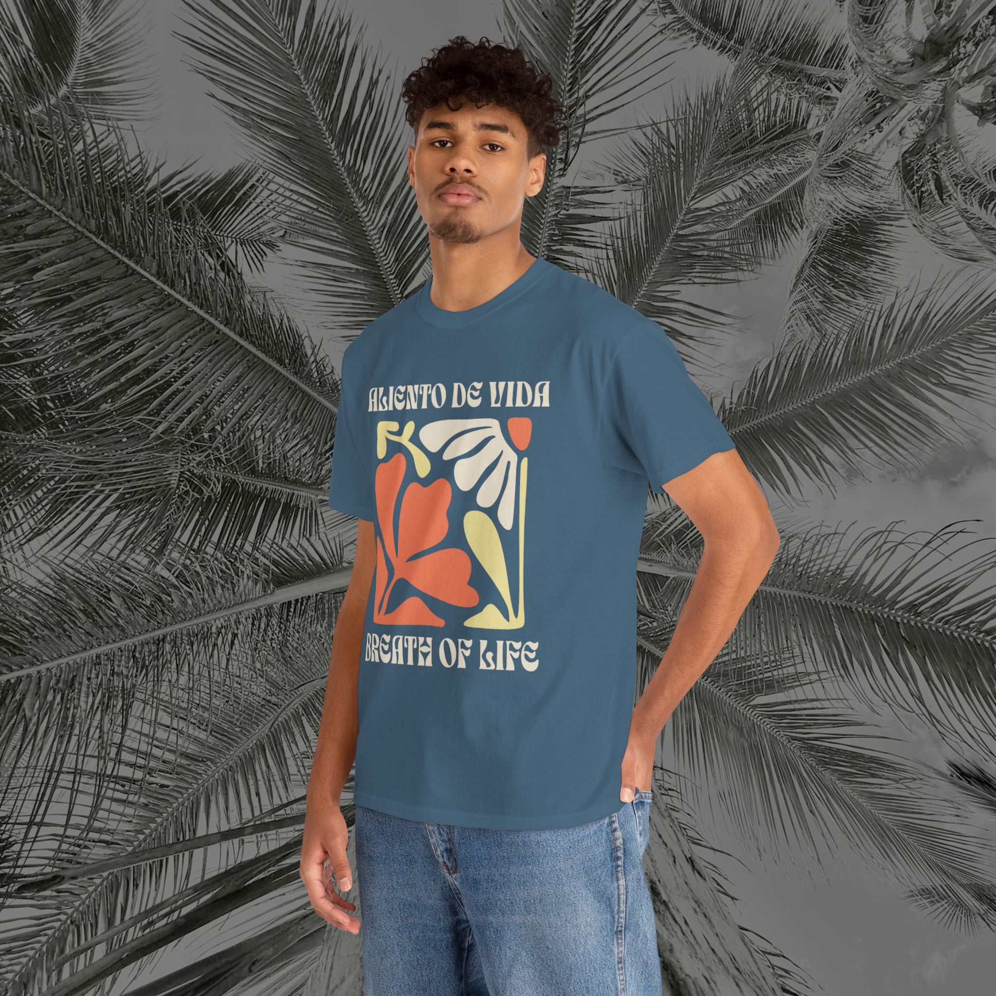 One Breath, Infinite Bloom - (UNISEX) Heavy Cotton T-Shirt - Aliento De Vida