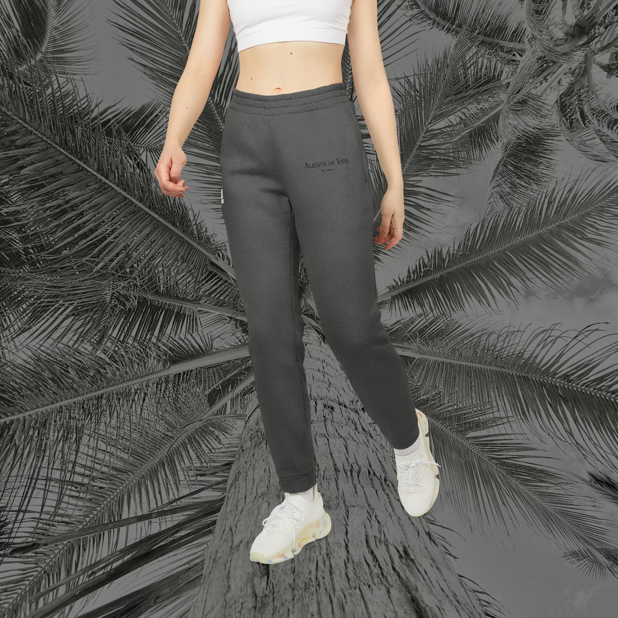 Aliento De Vida - (UNISEX) Adidas Fleece Joggers (Black Lettering)