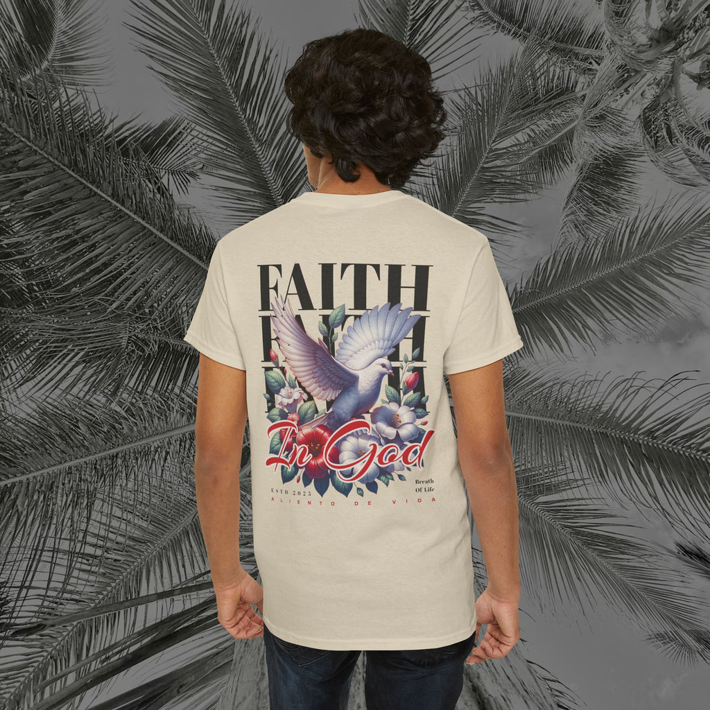 Wings of Grace - Back Design - Heavy Cotton Tee - Aliento De Vida