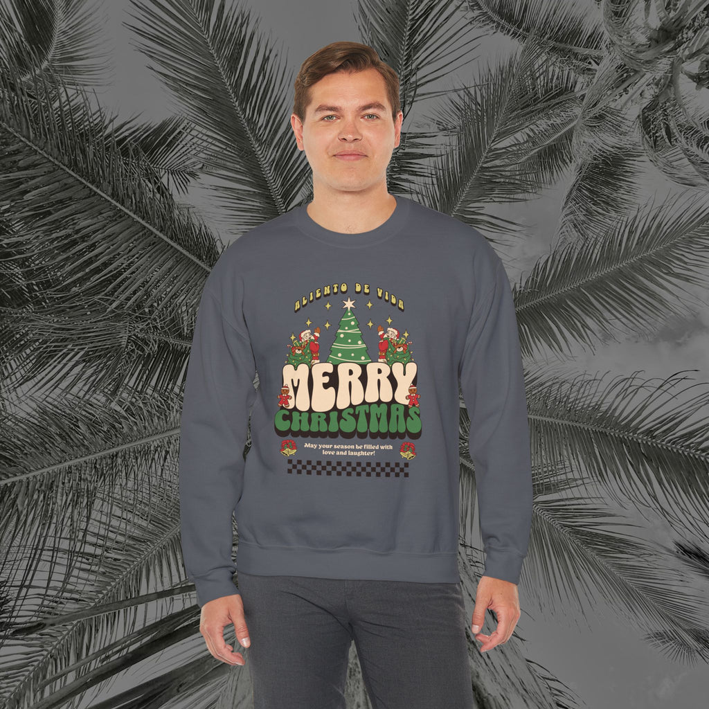 Retro Merry Magic- (UNISEX) Cozy Crewneck Sweatshirt - Aliento De Vida