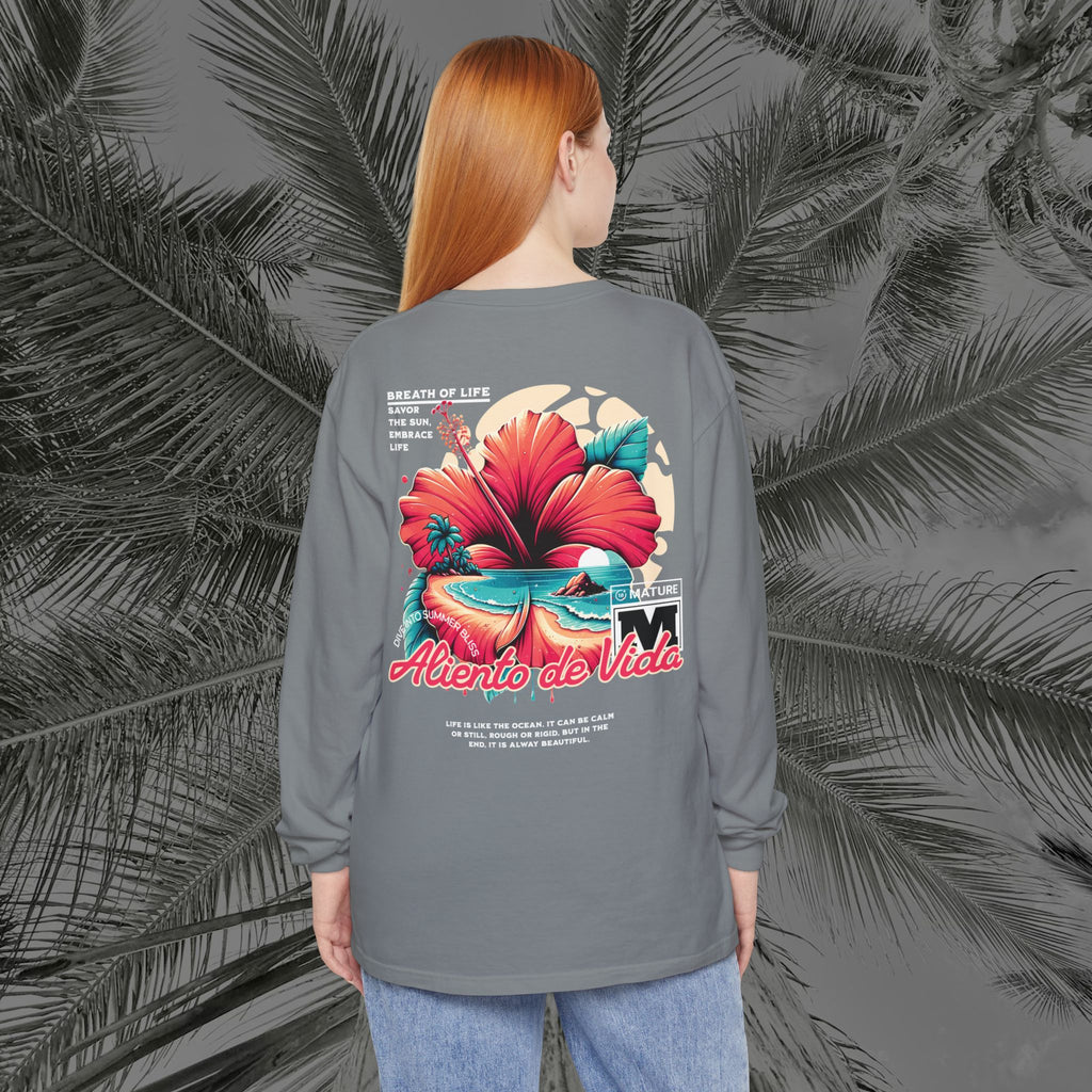 Breath Of Paradise - (UNISEX) Long Sleeve Shirt - Back Design - Aliento De Vida