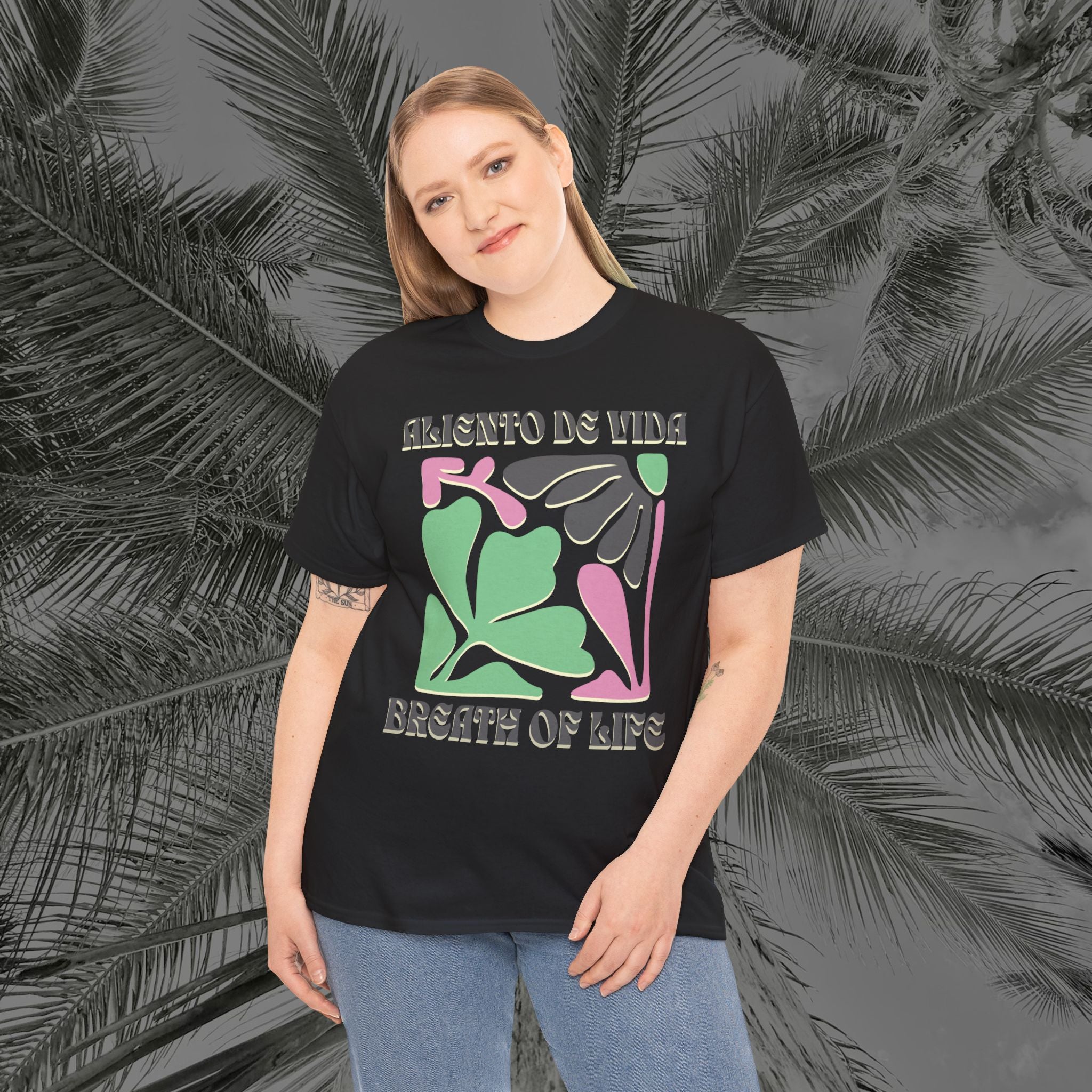 One Breath, Infinite Bloom #2 - (UNISEX) Heavy Cotton T-Shirt - Aliento De Vida