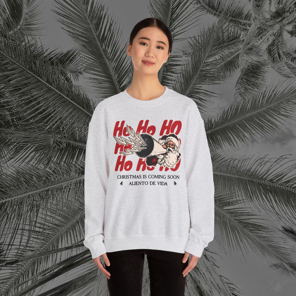 Ho Ho Ho’ Holiday Season - (UNISEX) Cozy Crewneck Sweatshirt - Aliento De Vida