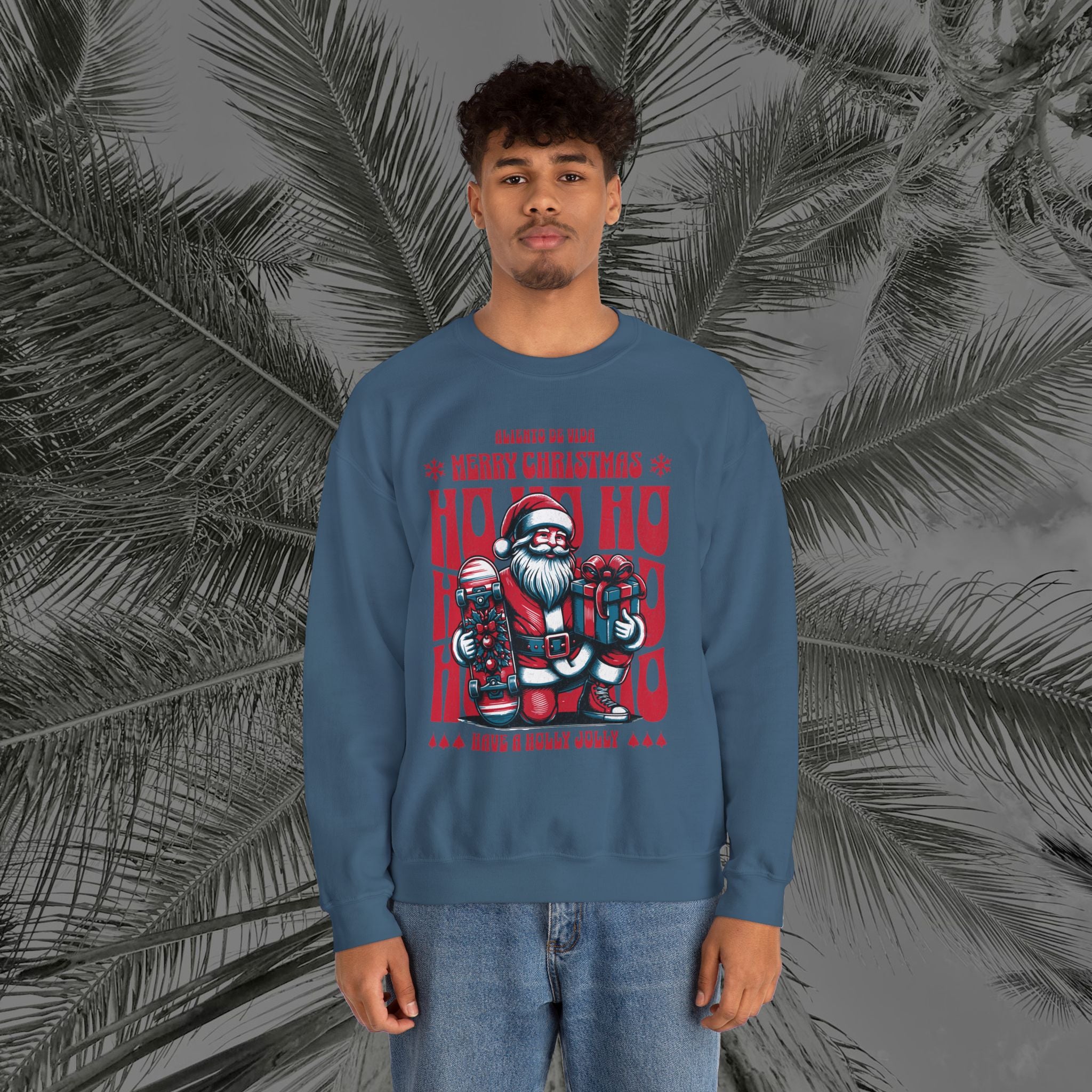 Naughty by Nature, Santa by Choice - (UNISEX) Cozy Crewneck Sweatshirt - Aliento De Vida