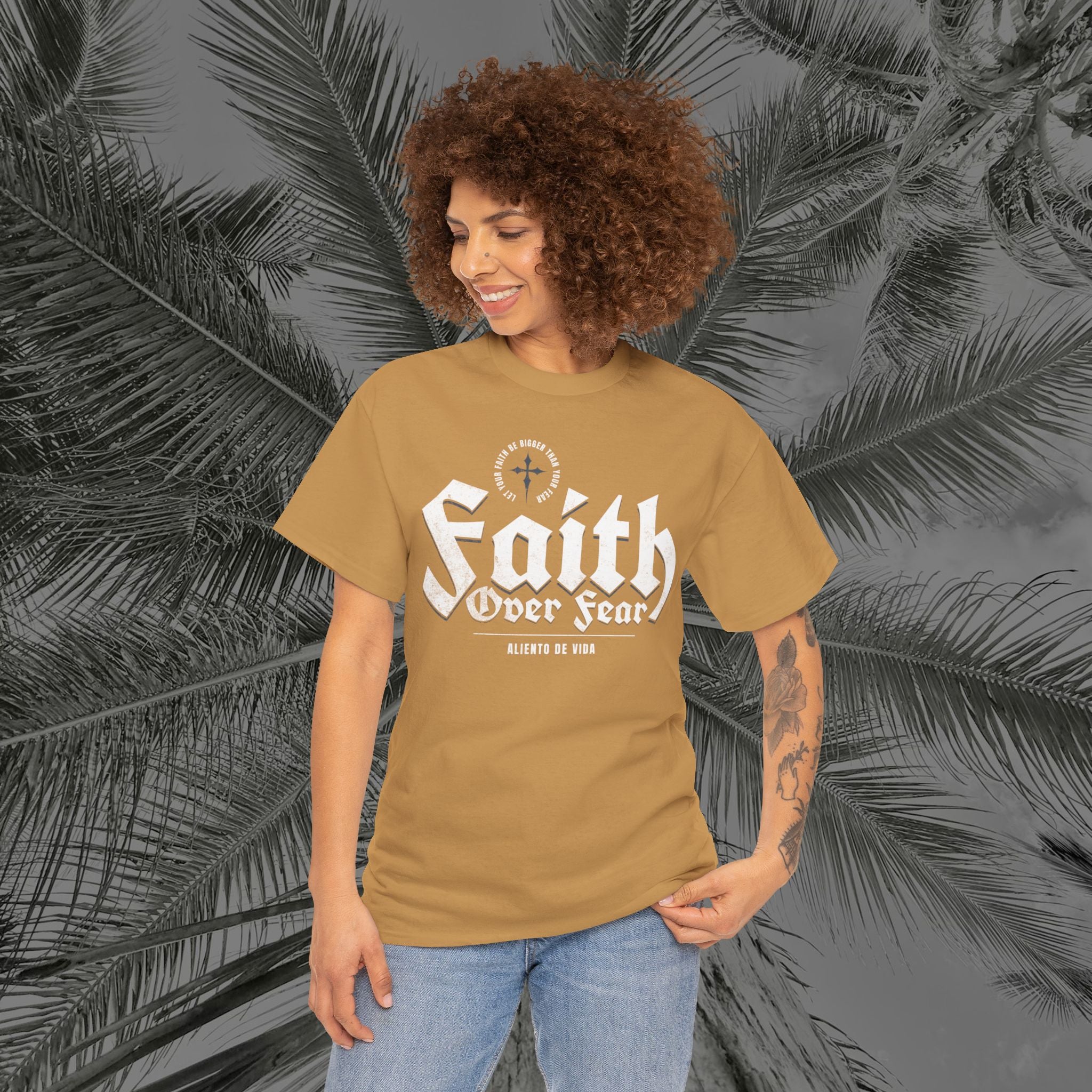 Faith Over Fear - (UNISEX) Heavy Cotton Tee - Aliento De Vida