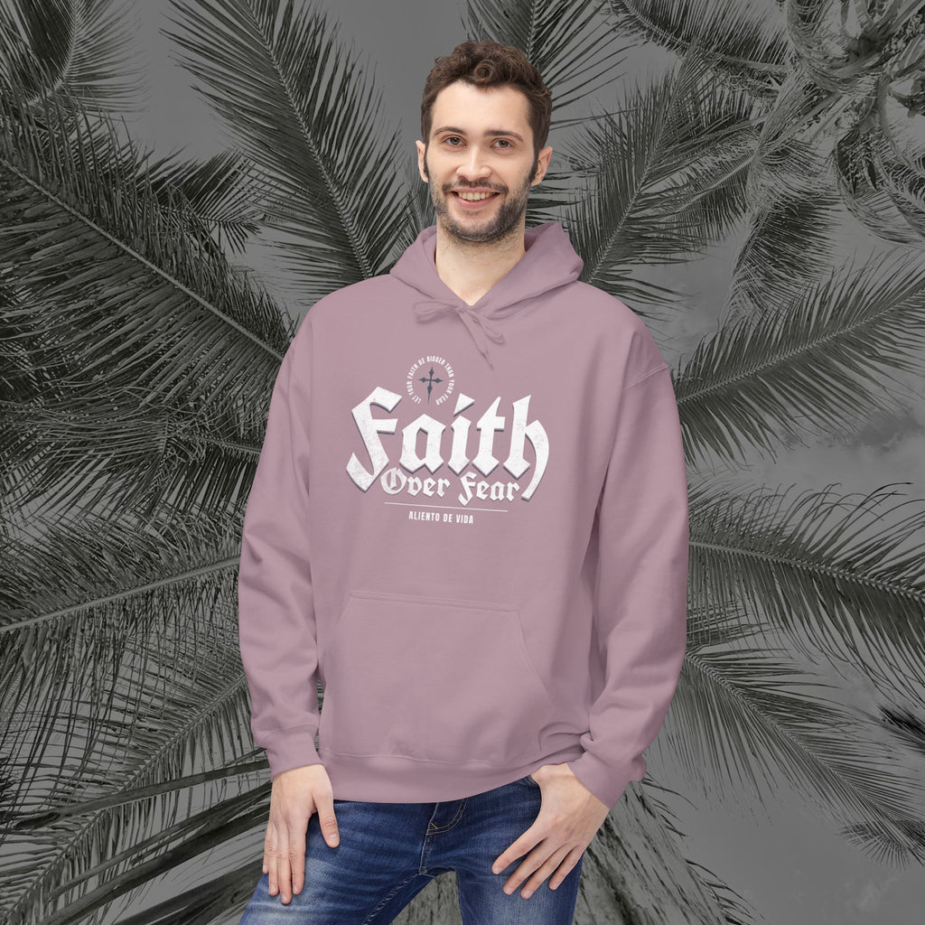 Faith Over Fear - (UNISEX) Midweight Fleece Hoodie - Aliento De Vida