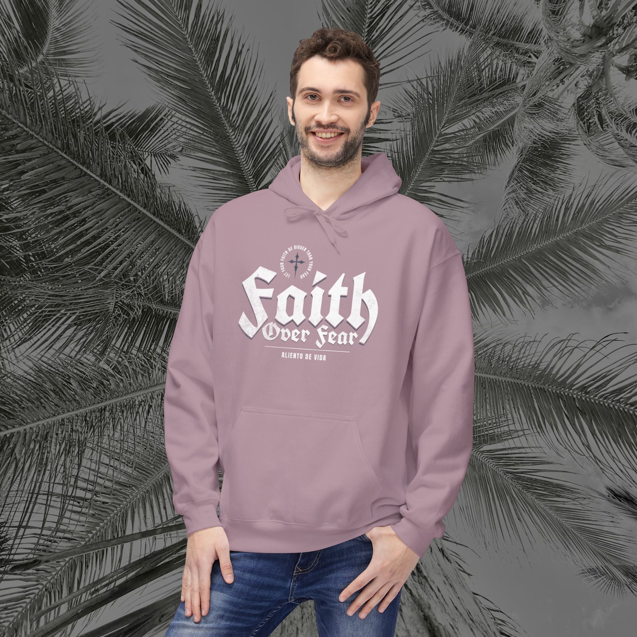 Faith Over Fear - (UNISEX) Midweight Fleece Hoodie - Aliento De Vida