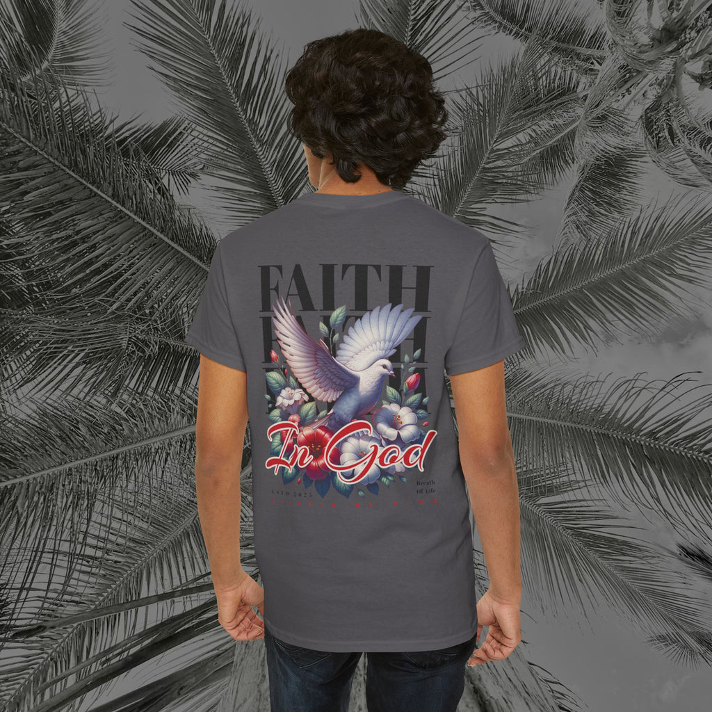Wings of Grace - Back Design - Heavy Cotton Tee - Aliento De Vida