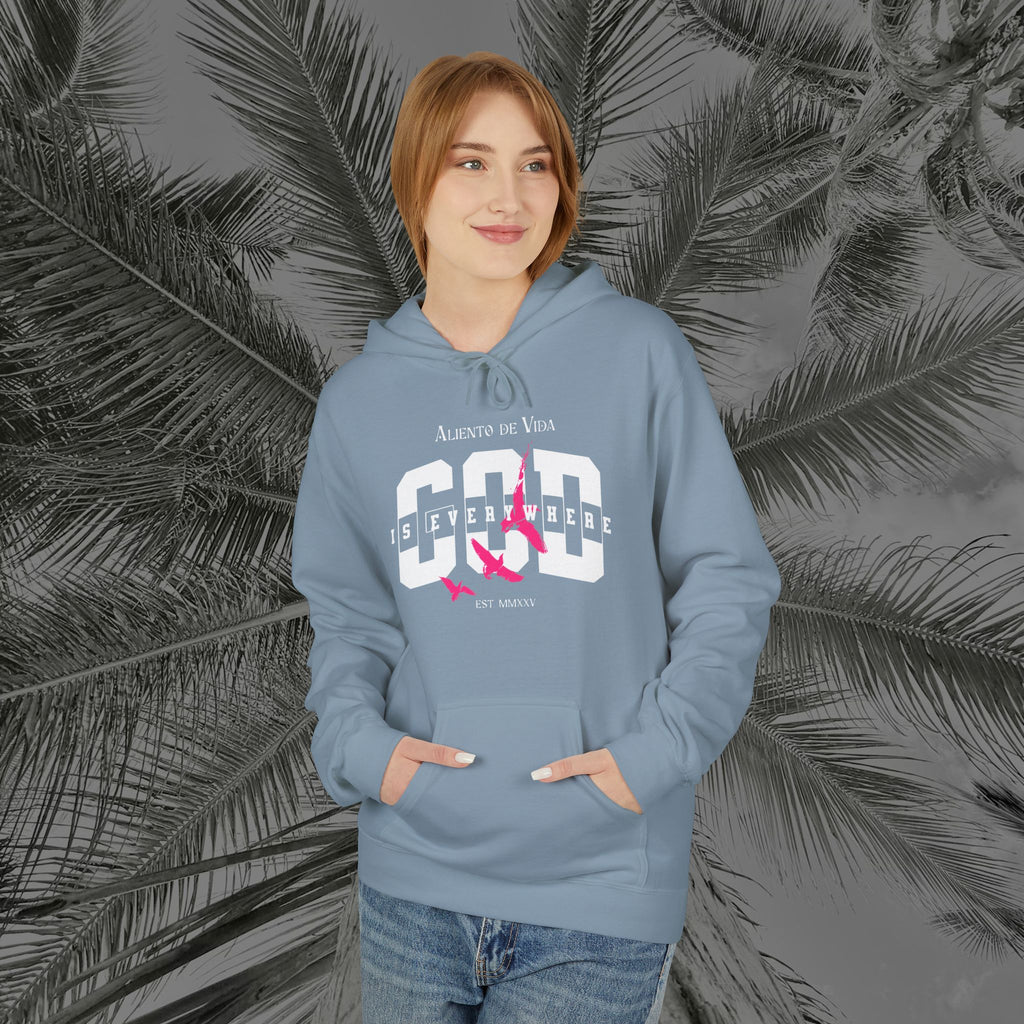 God Is Everywhere - (UNISEX) Midweight Fleece Hoodie - Aliento De Vida
