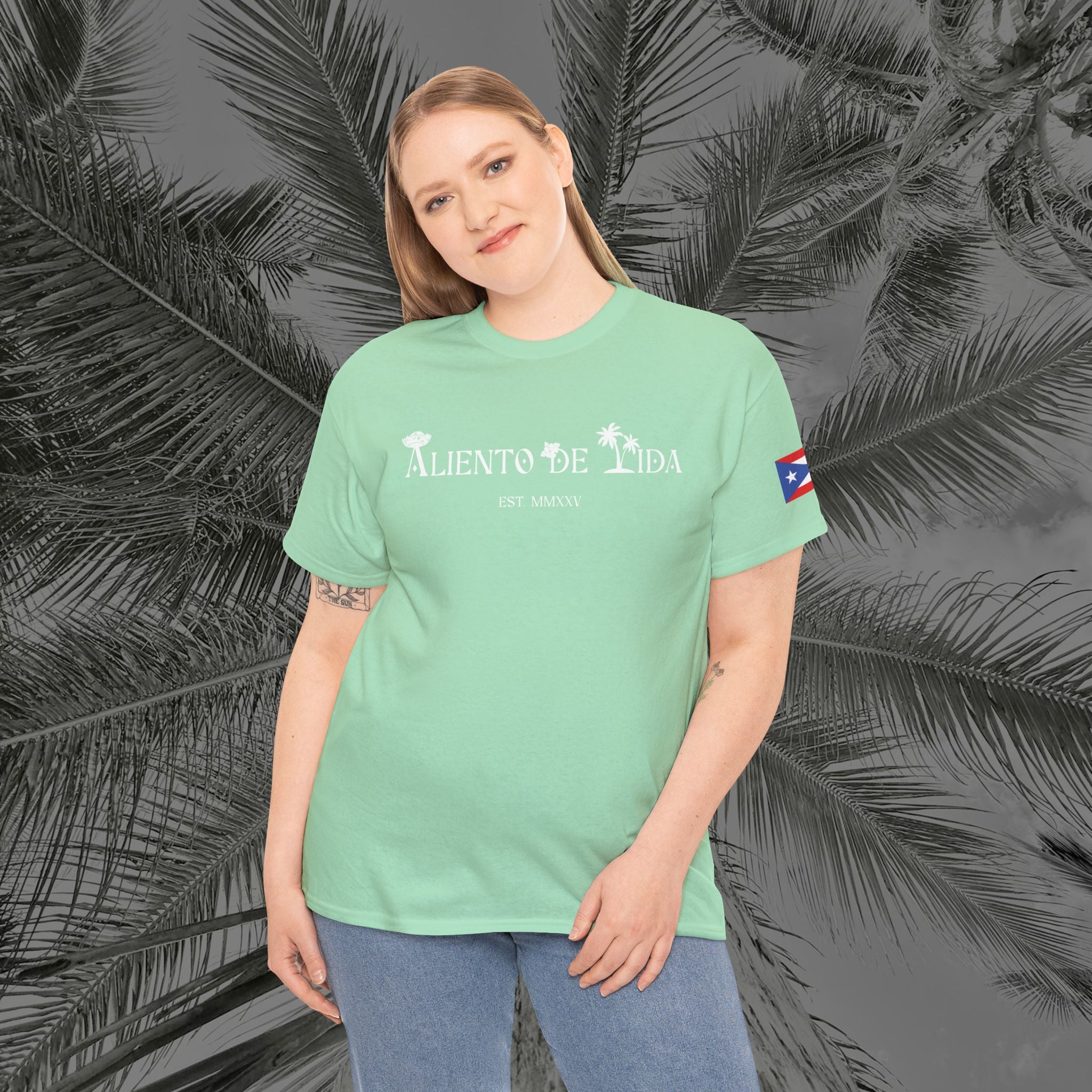 Borikén Sunrise - PR COLLECTION - (UNISEX) Heavy Cotton Tee - Aliento De Vida