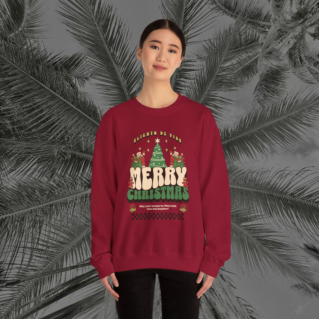 Retro Merry Magic- (UNISEX) Cozy Crewneck Sweatshirt - Aliento De Vida