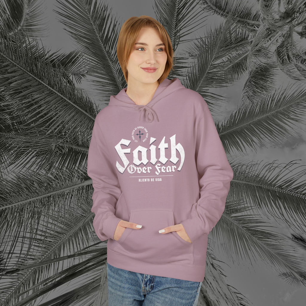 Faith Over Fear - (UNISEX) Midweight Fleece Hoodie - Aliento De Vida