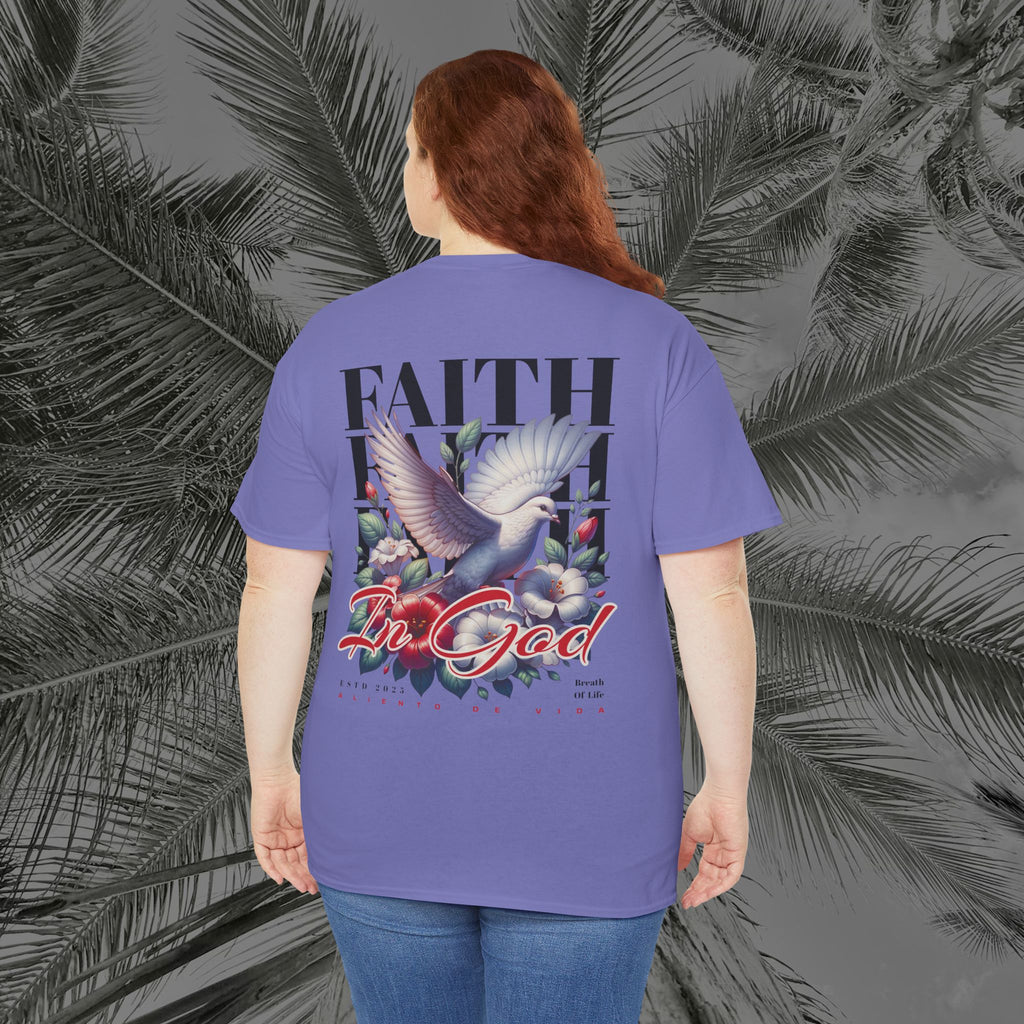 Wings of Grace - Back Design - Heavy Cotton Tee - Aliento De Vida