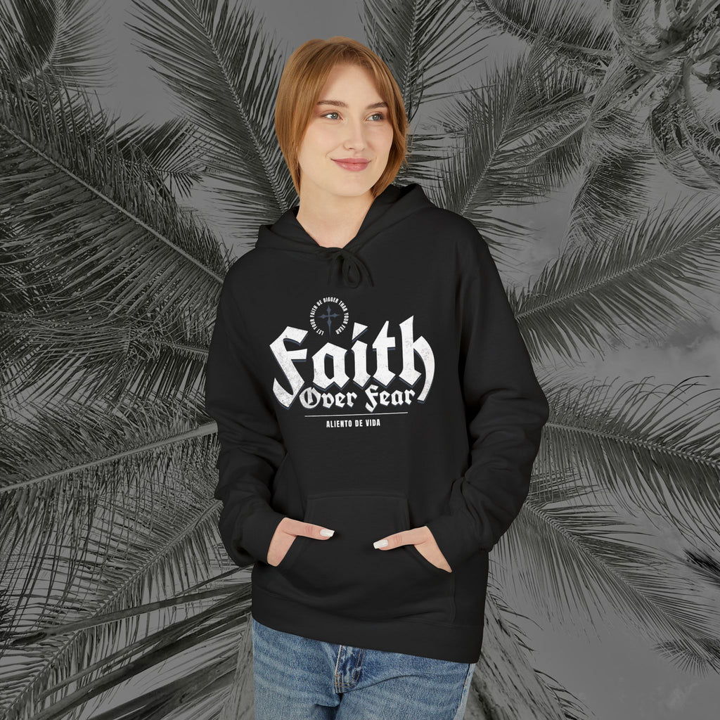 Faith Over Fear - (UNISEX) Midweight Fleece Hoodie - Aliento De Vida