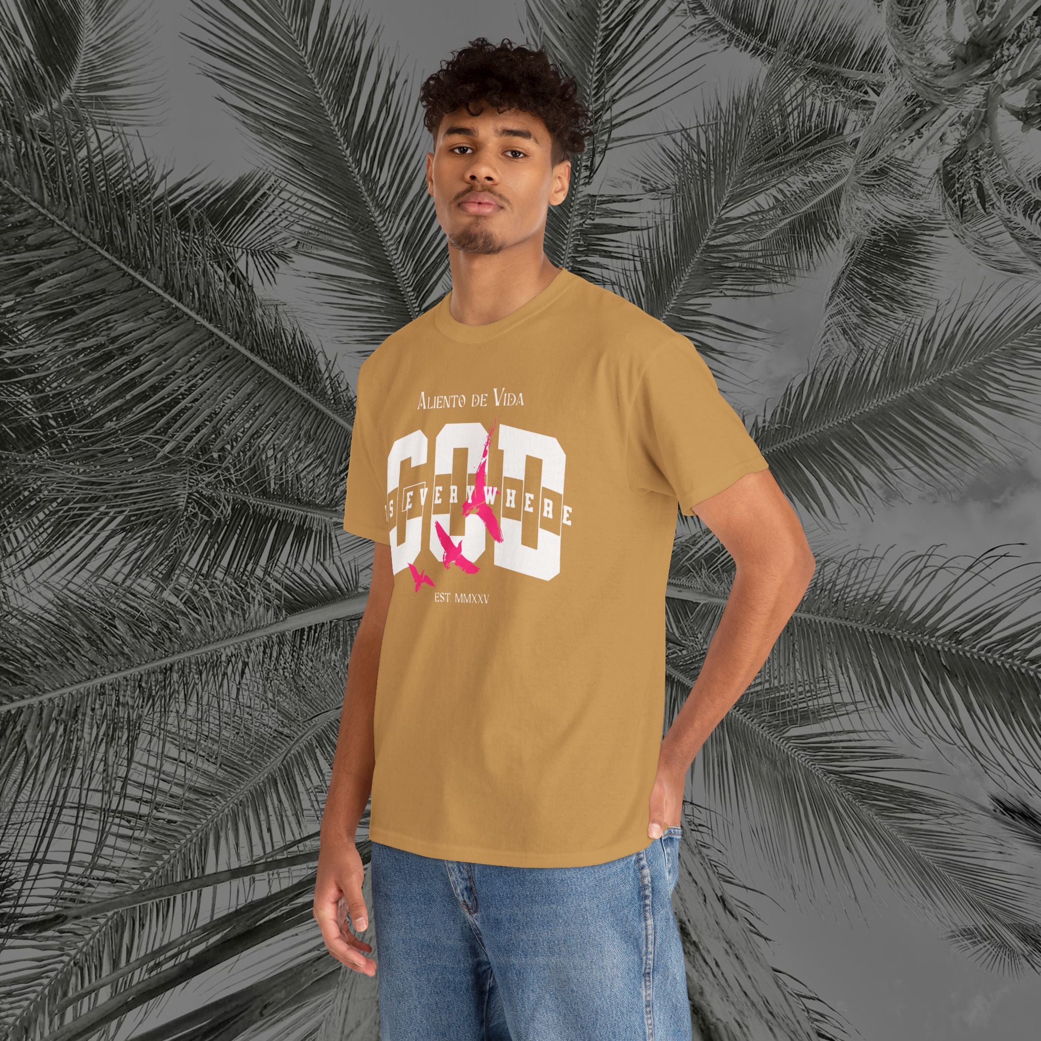 God Is Everywhere - (UNISEX) Heavy Cotton Tee - Aliento De Vida