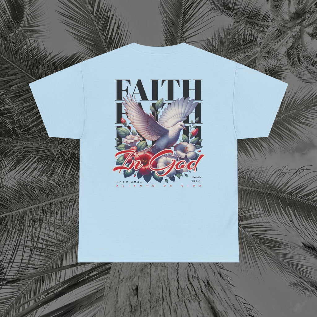 Wings of Grace - Back Design - Heavy Cotton Tee - Aliento De Vida