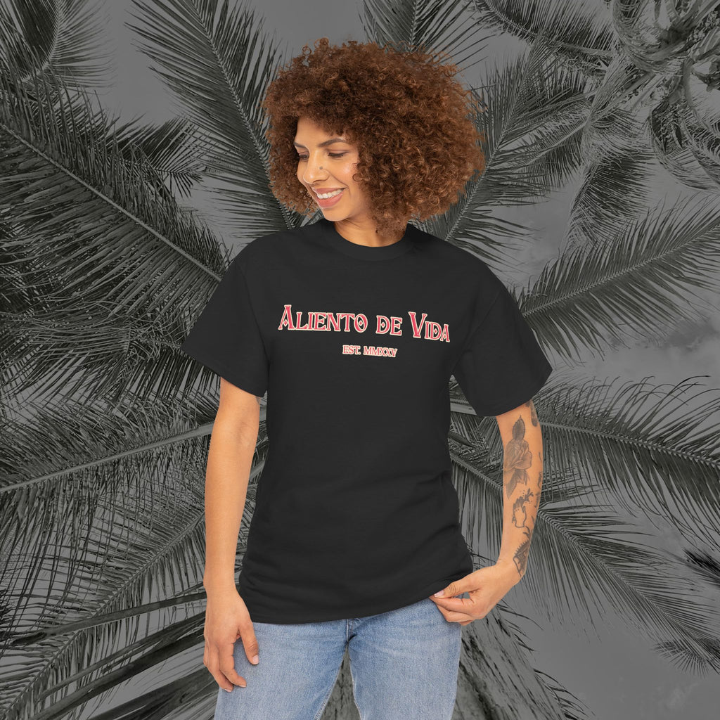Breath Of Paradise - (UNISEX) Heavy Cotton T-Shirt - Back Design - Aliento De Vida