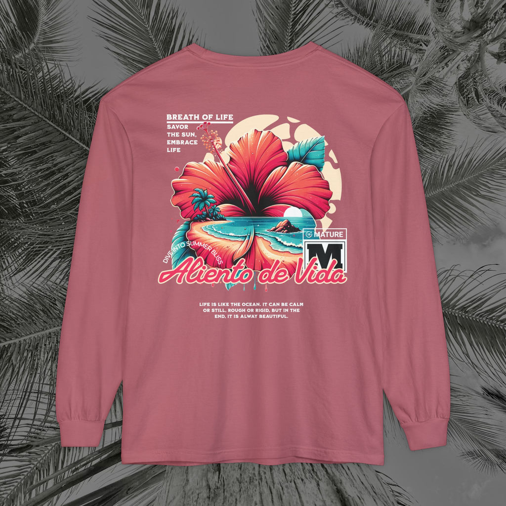 Breath Of Paradise - (UNISEX) Long Sleeve Shirt - Back Design - Aliento De Vida