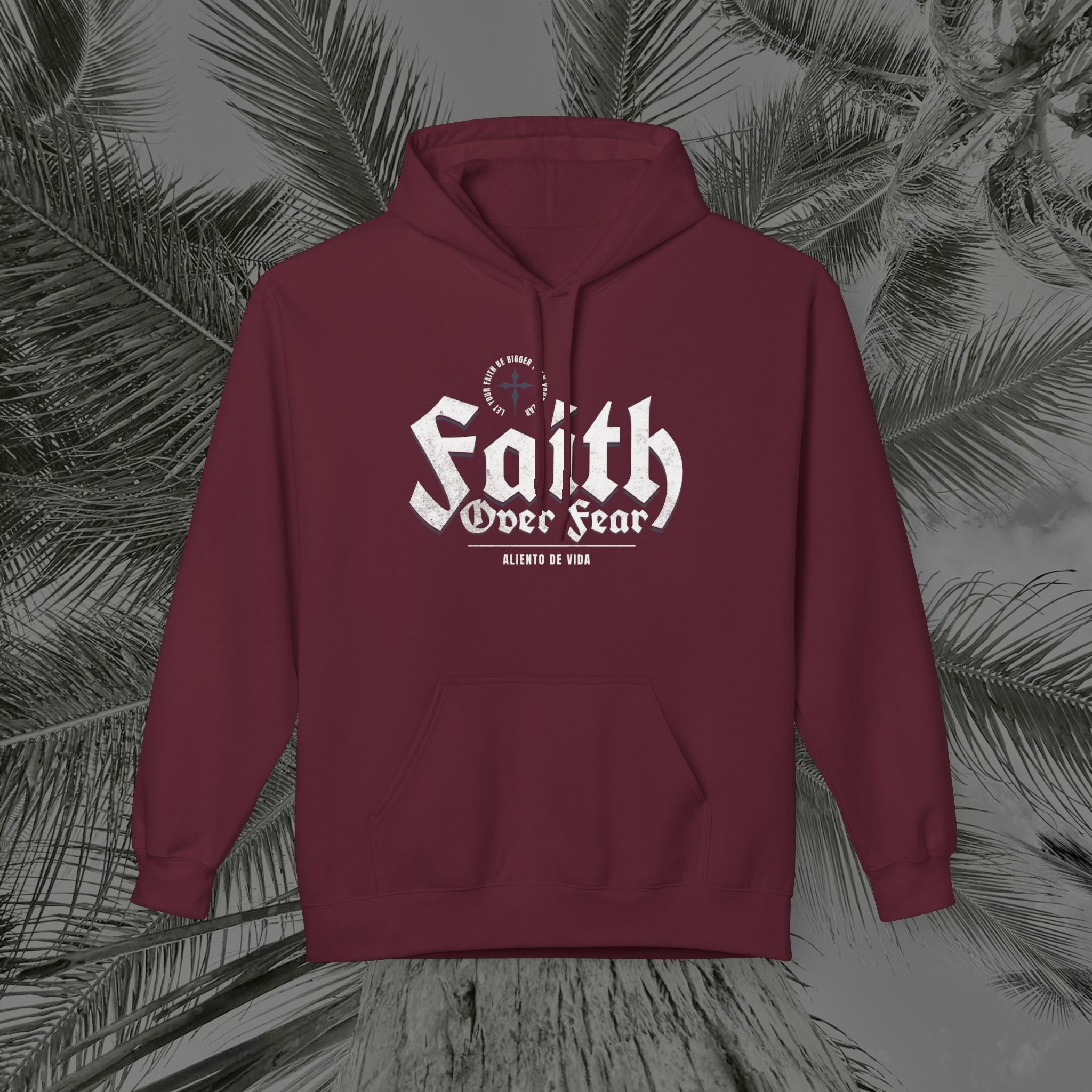 Faith Over Fear - (UNISEX) Midweight Fleece Hoodie - Aliento De Vida