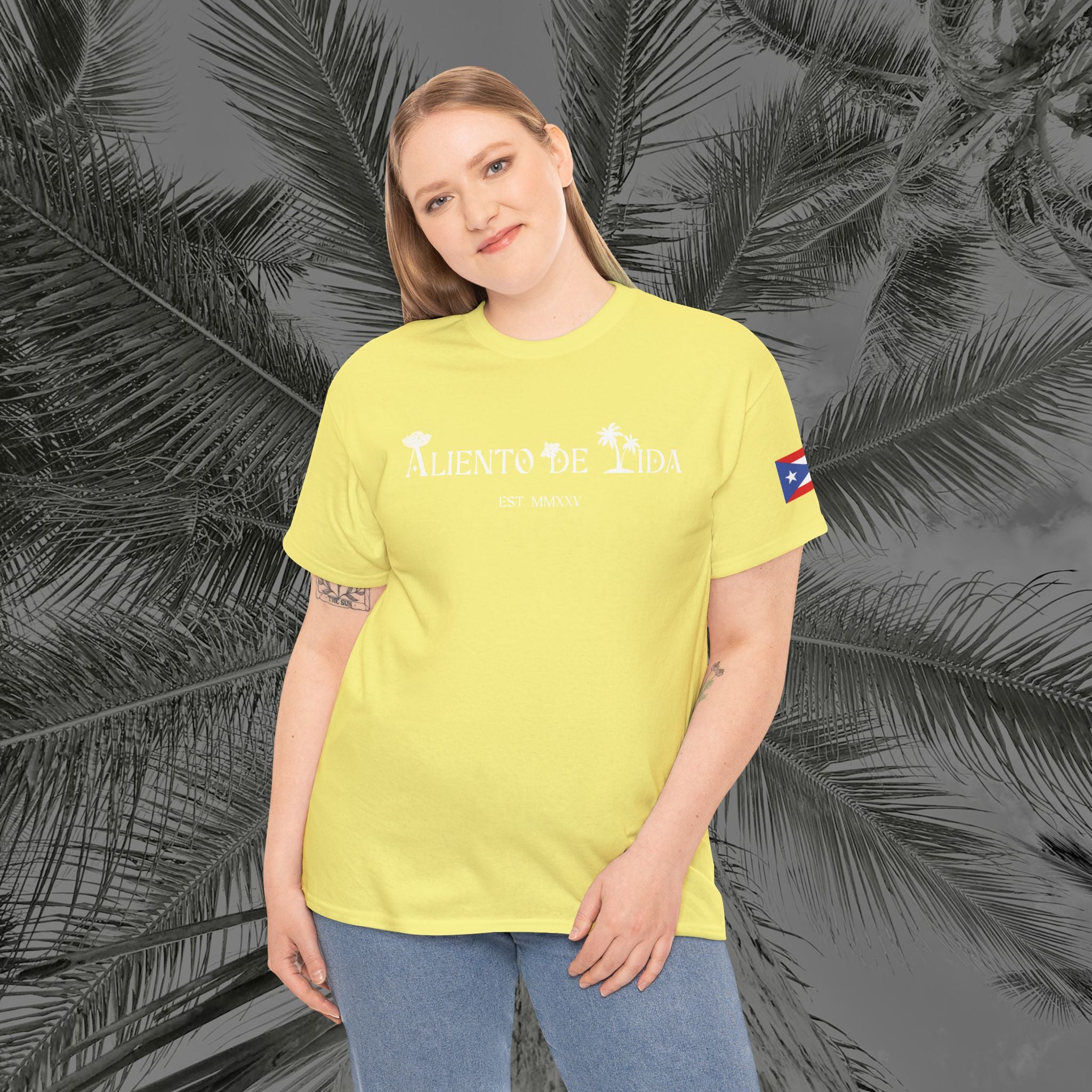 Borikén Sunrise - PR COLLECTION - (UNISEX) Heavy Cotton Tee - Aliento De Vida