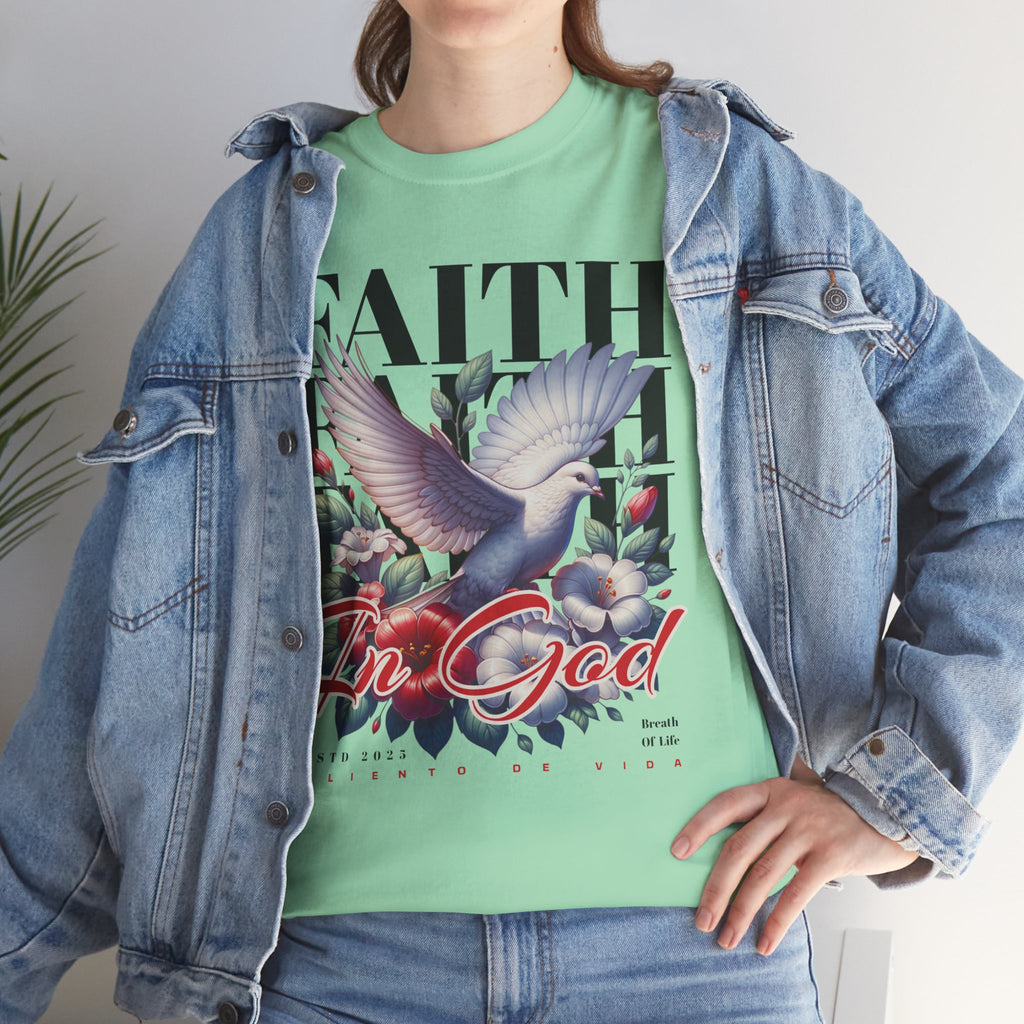 Wings of Grace - (UNISEX) Heavy Cotton Tee - Aliento De Vida