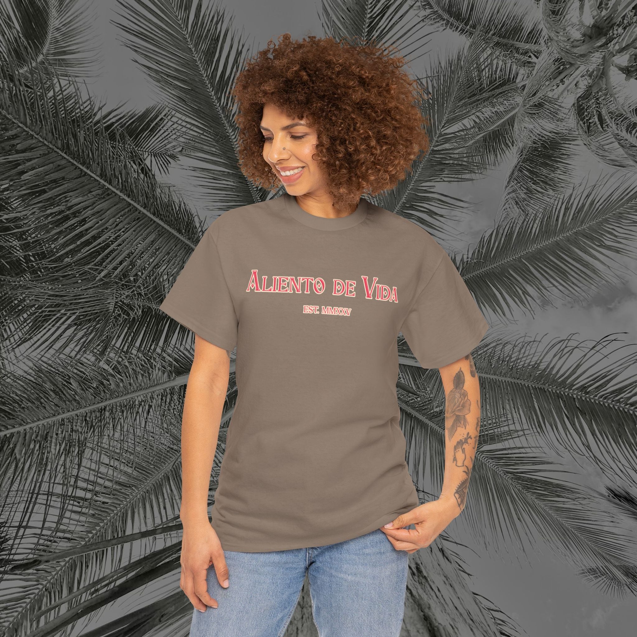 Breath Of Paradise - (UNISEX) Heavy Cotton T-Shirt - Back Design - Aliento De Vida