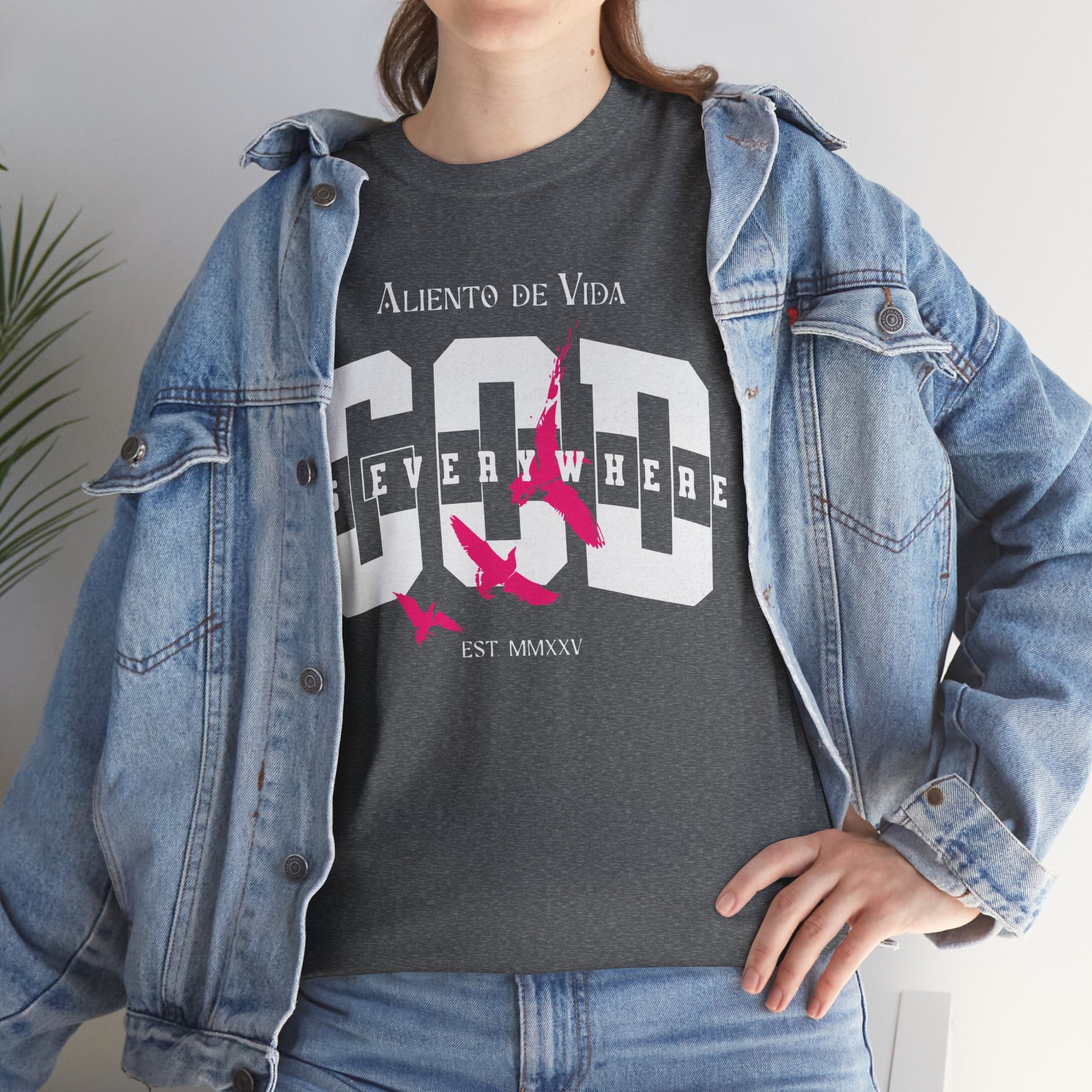 God Is Everywhere - (UNISEX) Heavy Cotton Tee - Aliento De Vida