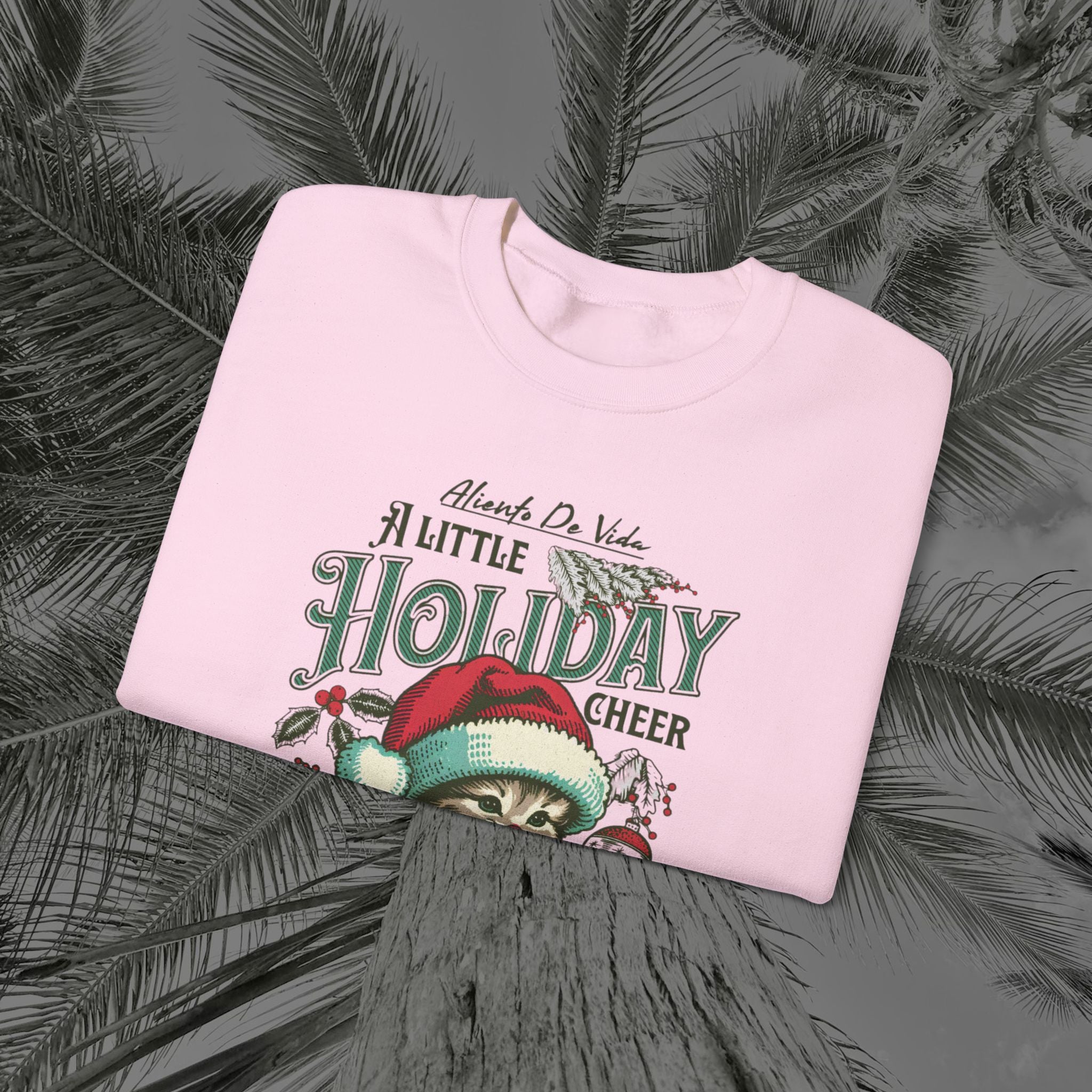 Merry Meowmas Cheer - (UNISEX) Cozy Crewneck Sweatshirt - Aliento De Vida