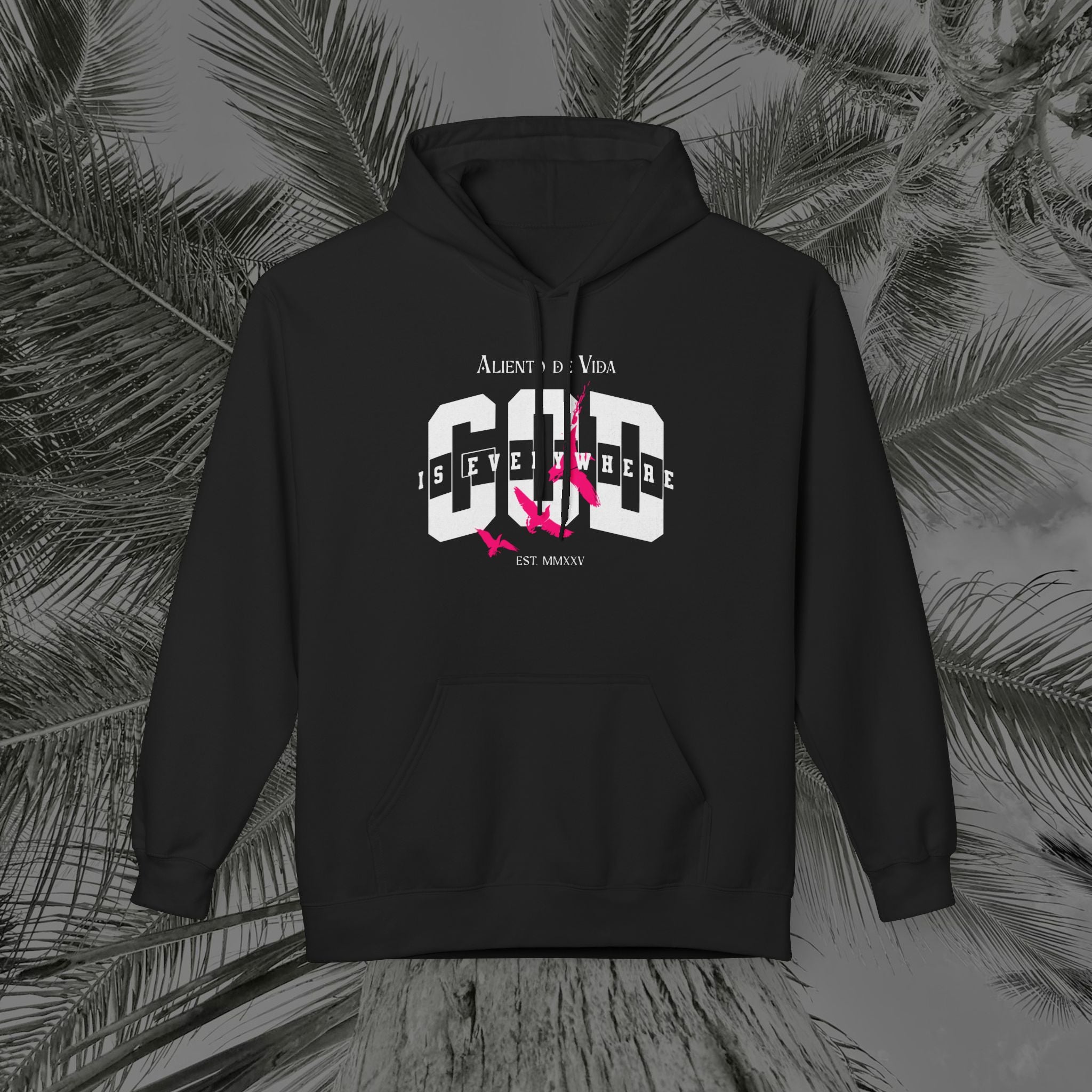 God Is Everywhere - (UNISEX) Midweight Fleece Hoodie - Aliento De Vida
