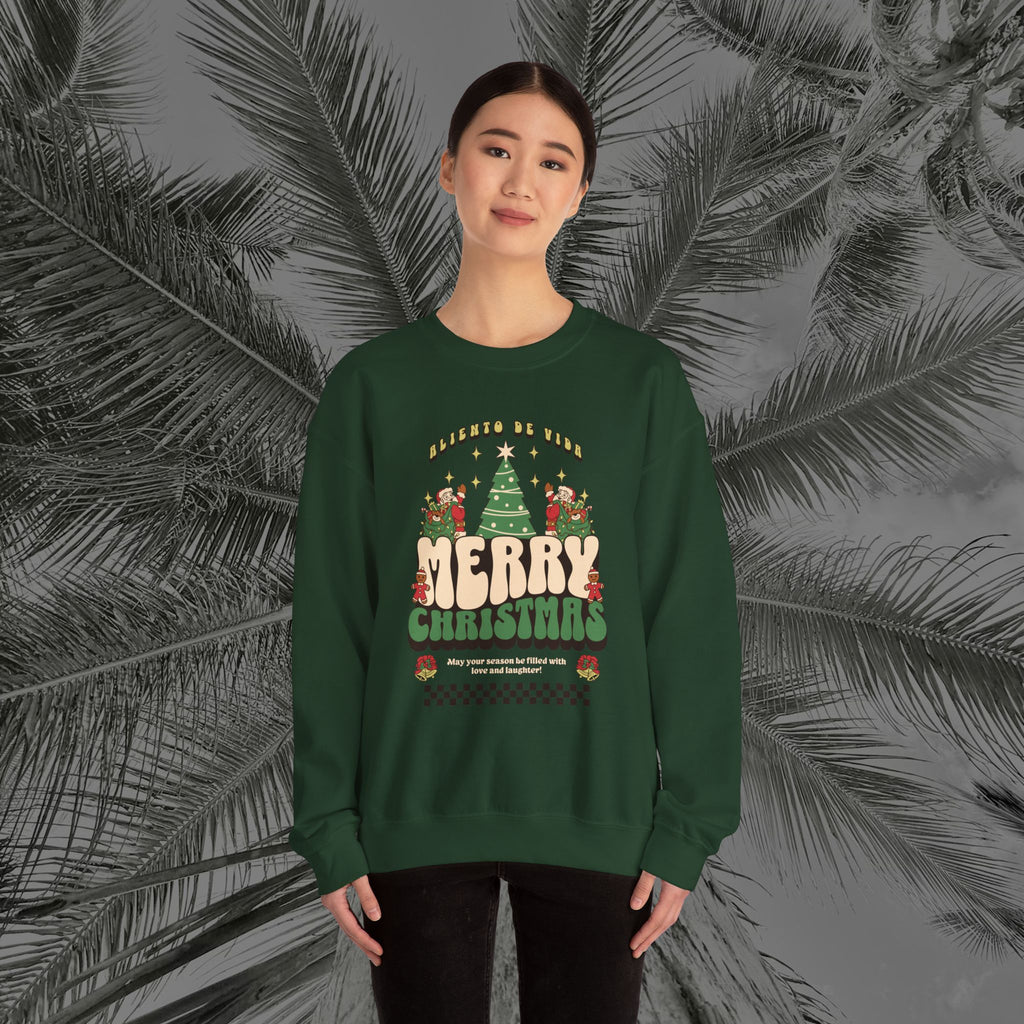Retro Merry Magic- (UNISEX) Cozy Crewneck Sweatshirt - Aliento De Vida